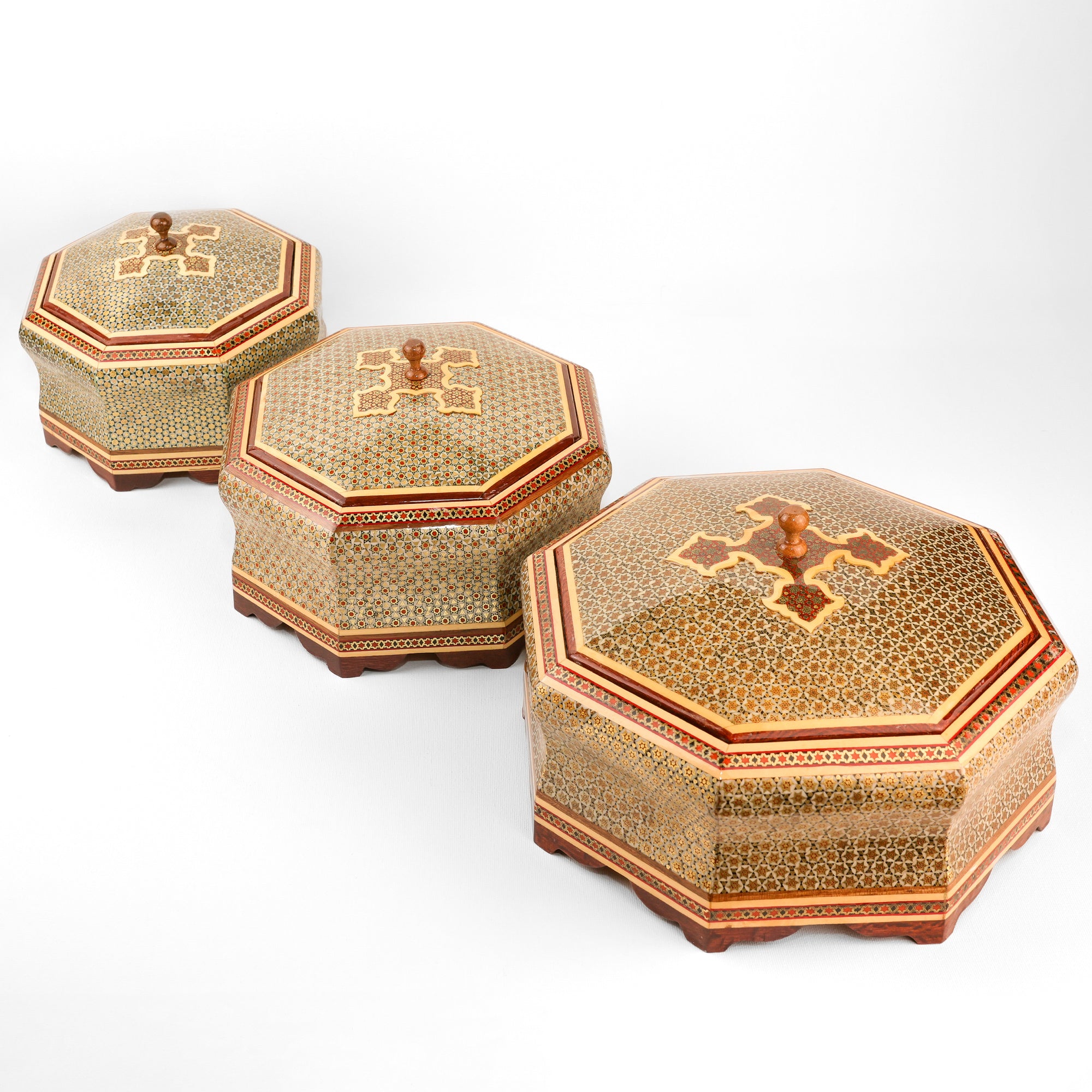 Candy Dish - 8-Sided - Star Khatam - Embossed Toranj Design - Size 3