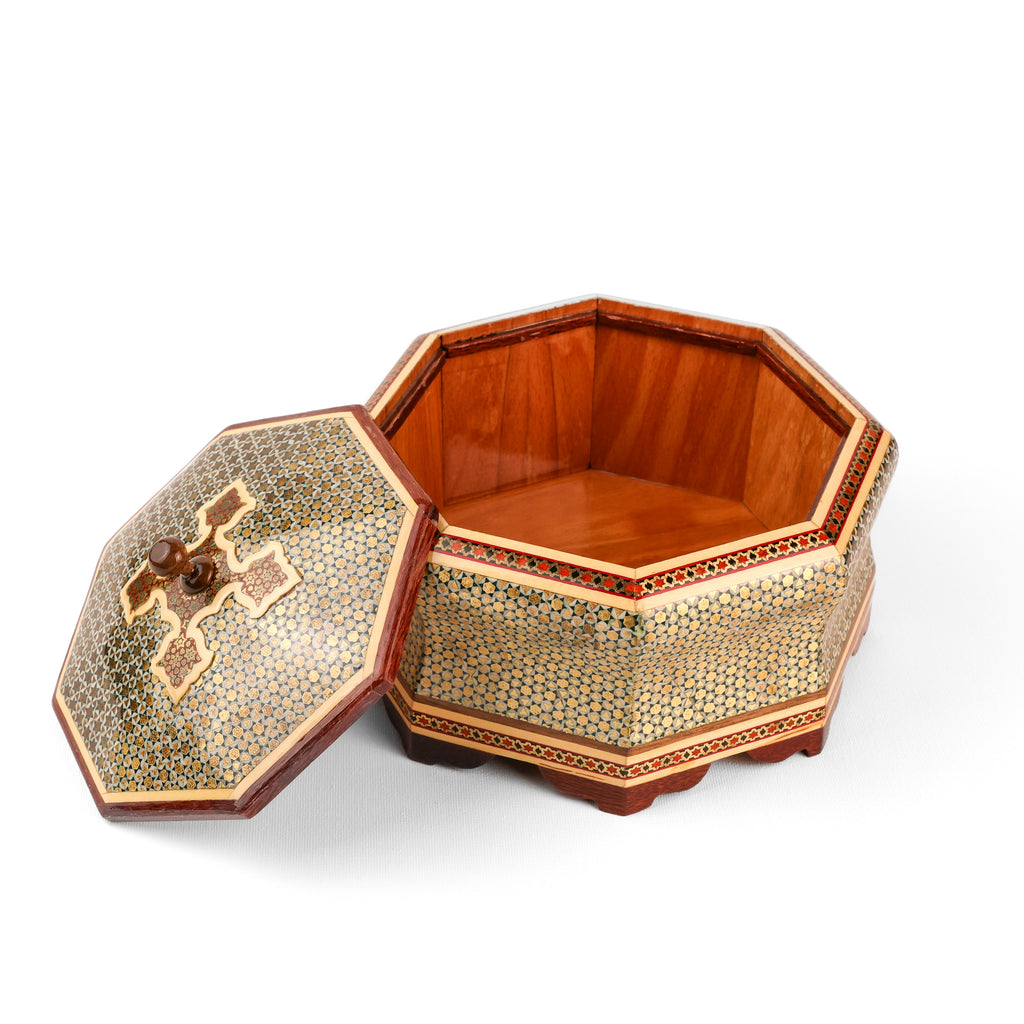 Candy Dish - 8-Sided - Star Khatam - Embossed Toranj Design - Size 3