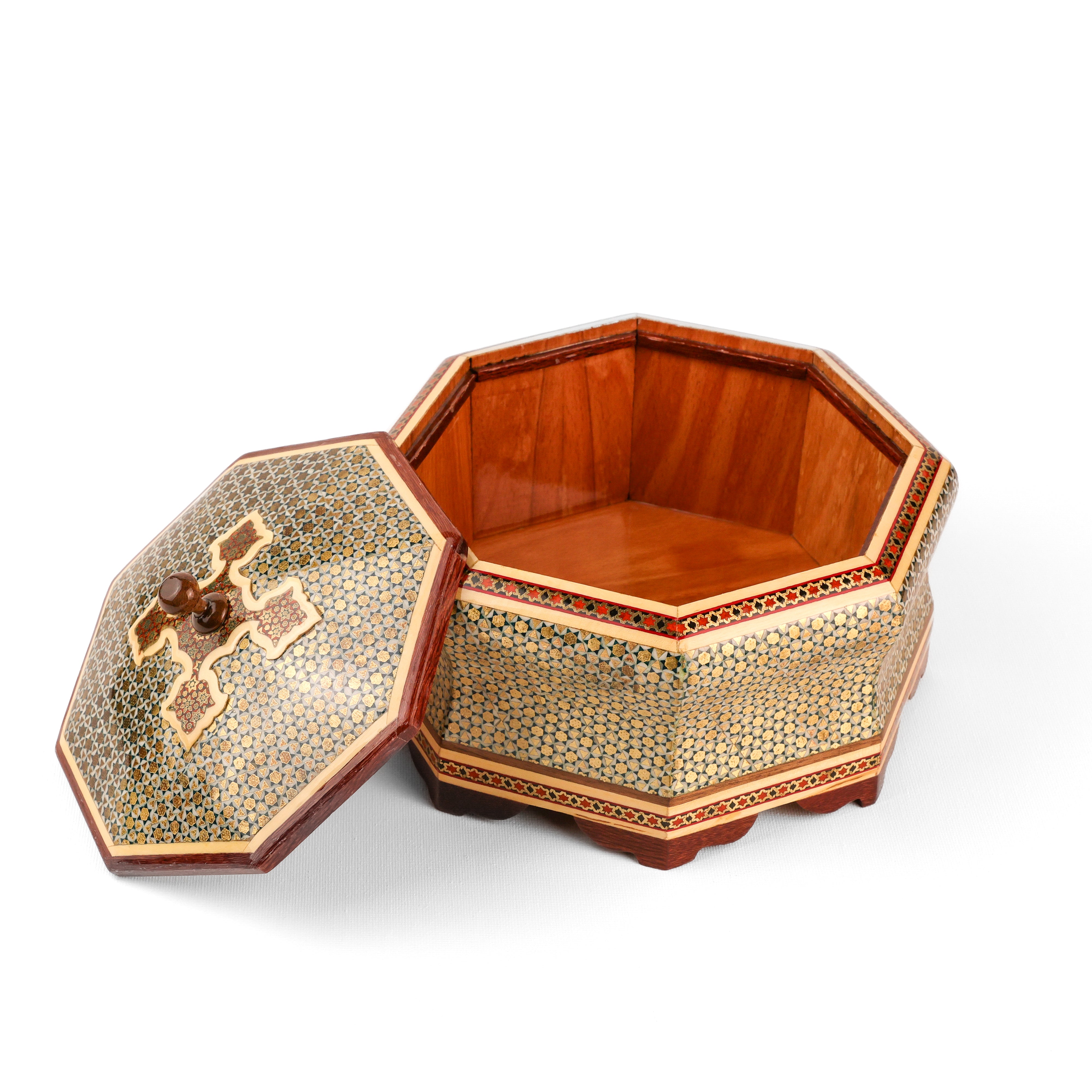 طبق حلوى - ثماني الأضلاع - ختم نجمة - تصميم تورانج بارز - مقاس 3