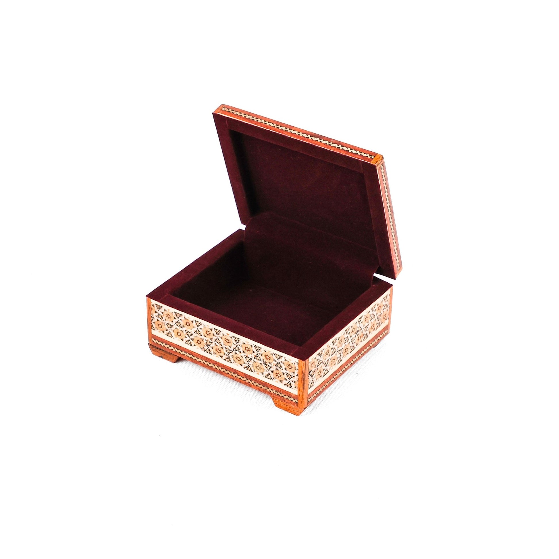 Wooden Khatam Jewelry Box – Miniature Painting – Small Size - Meraas Gallery
