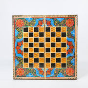 Backgammon & Chess Board – Size 40 – Full Khatam with Column Frame – Tazhib Miniature Painting - 21 - Meraas Gallery