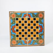 Backgammon & Chess Board – Size 40 – Full Khatam with Column Frame – Tazhib Miniature Painting - 41 - Meraas Gallery