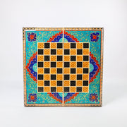 Backgammon & Chess Board – Size 40 – Full Khatam with Column Frame – Tazhib Miniature Painting - 42 - Meraas Gallery