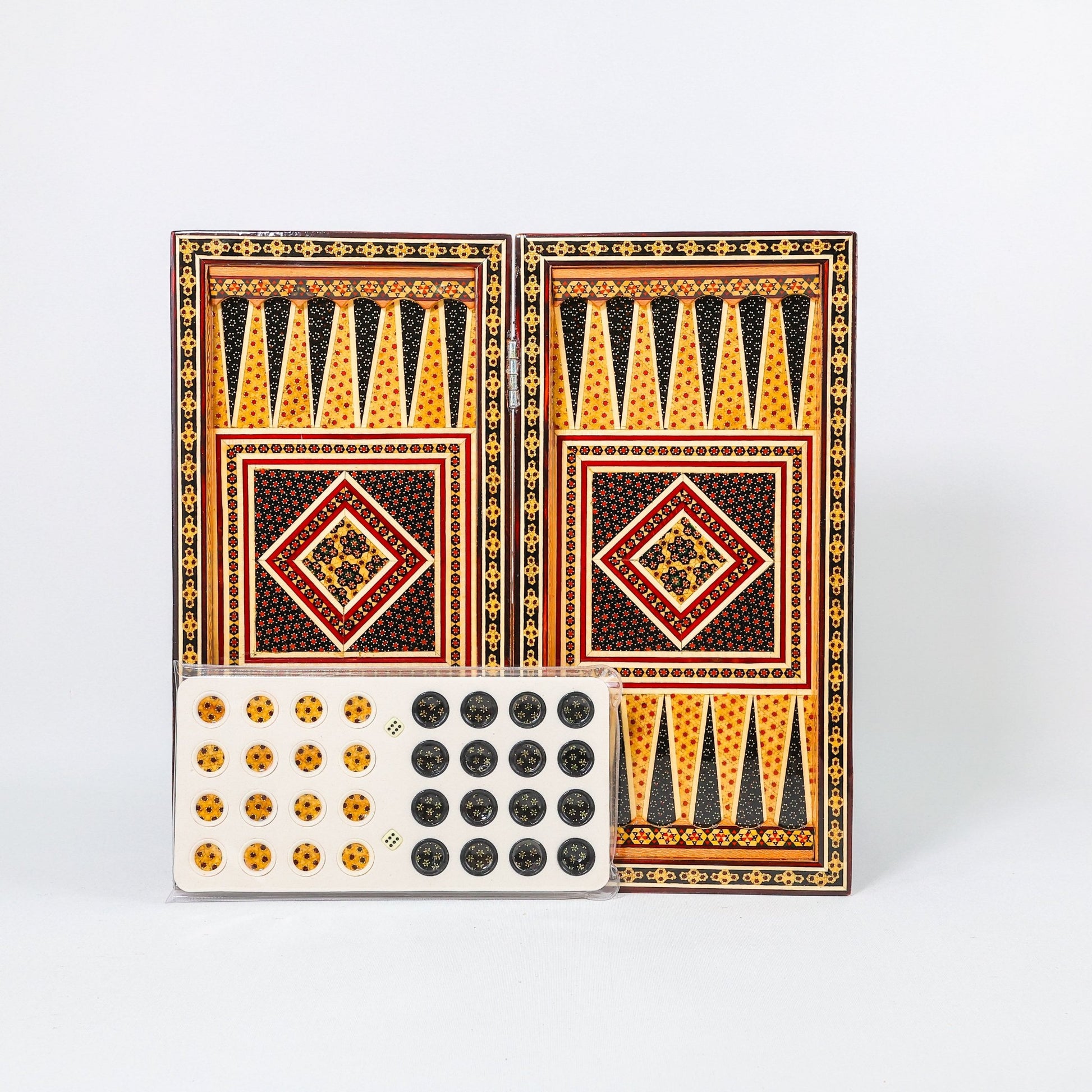 Backgammon & Chess Board – Size 40 – Column Frame – Full Khatam Design - 02 - Meraas Gallery
