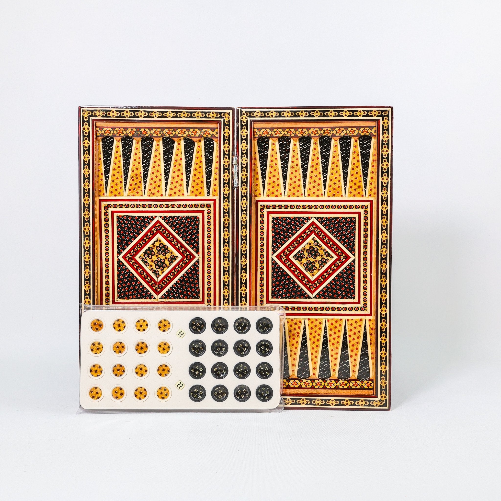 Backgammon & Chess Board – Size 40 – Column Frame – Full Khatam Design - 02 - Meraas Gallery