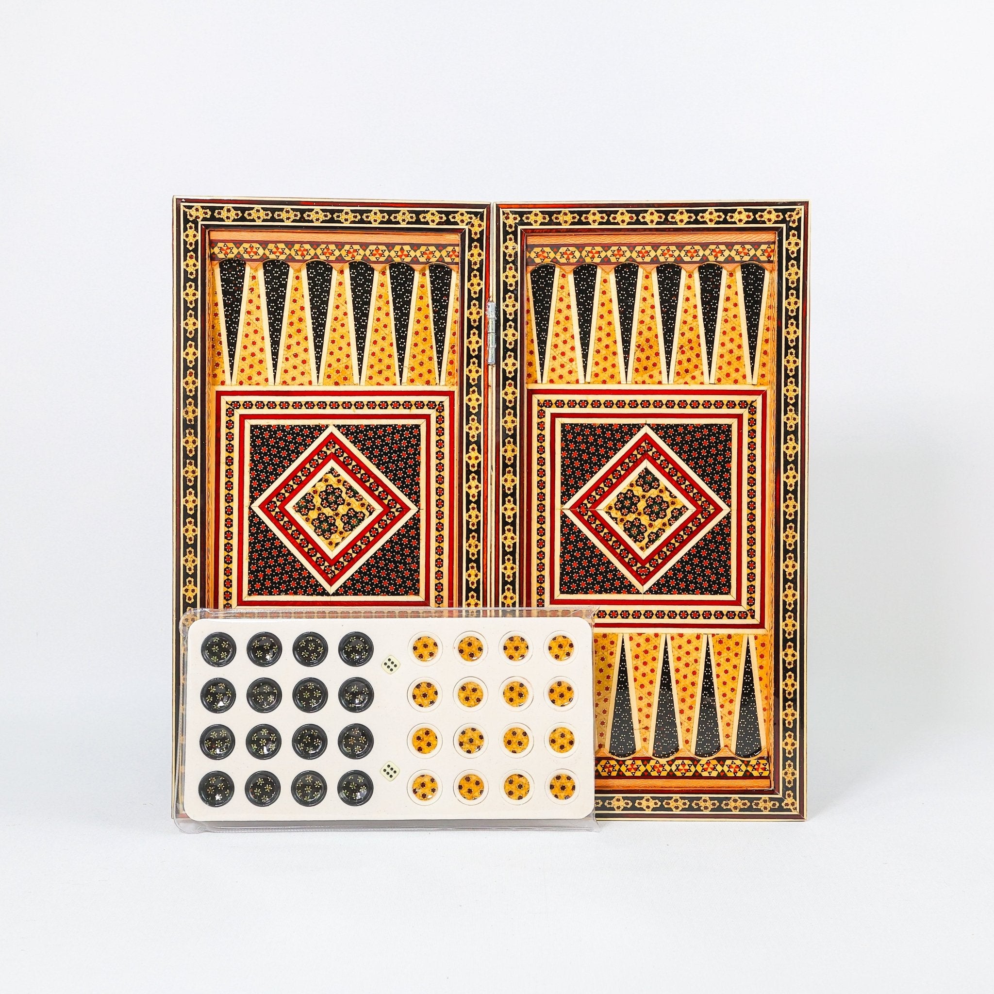 Backgammon & Chess Board – Size 40 – Column Frame – Full Khatam Design - 03 - Meraas Gallery