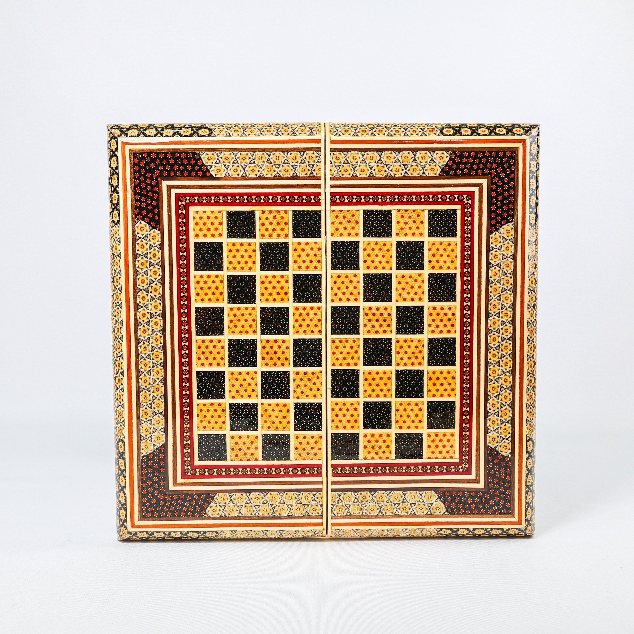 Backgammon & Chess Board – Size 40 – Column Frame – Full Khatam Design - 03 - Meraas Gallery