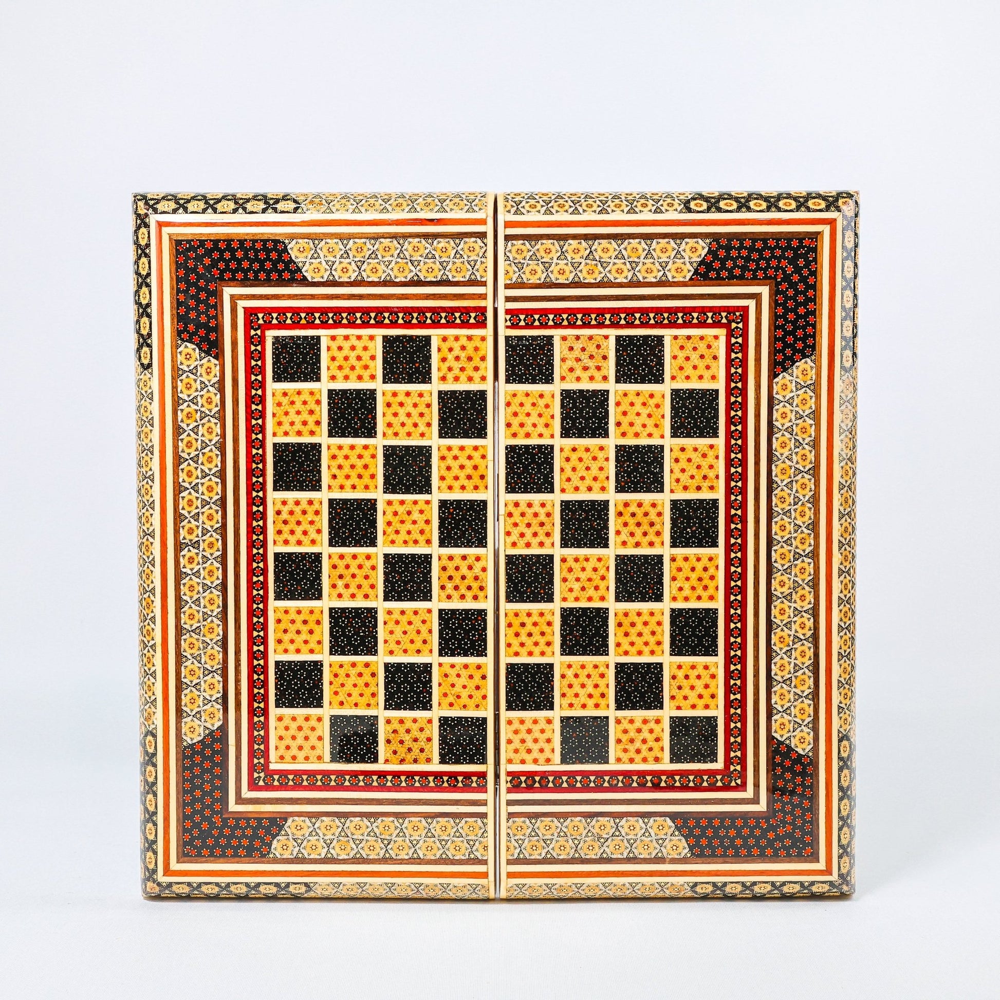 Backgammon & Chess Board – Size 40 – Column Frame – Full Khatam Design - 04 - Meraas Gallery