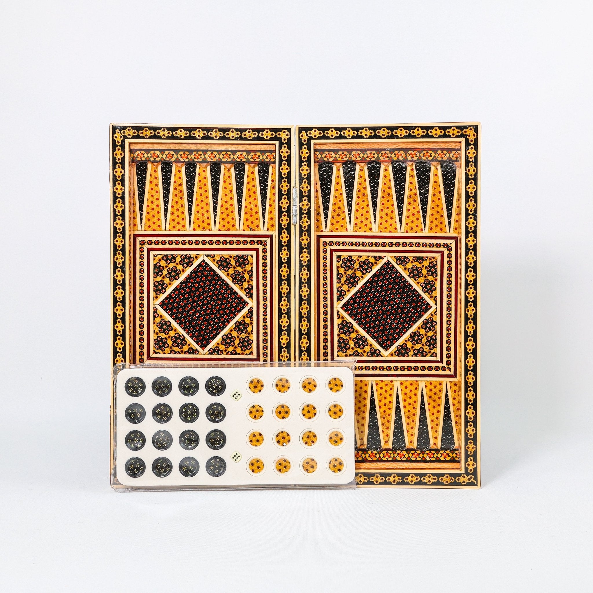 Backgammon & Chess Board – Size 40 – Column Frame – Full Khatam Design - 05 - Meraas Gallery