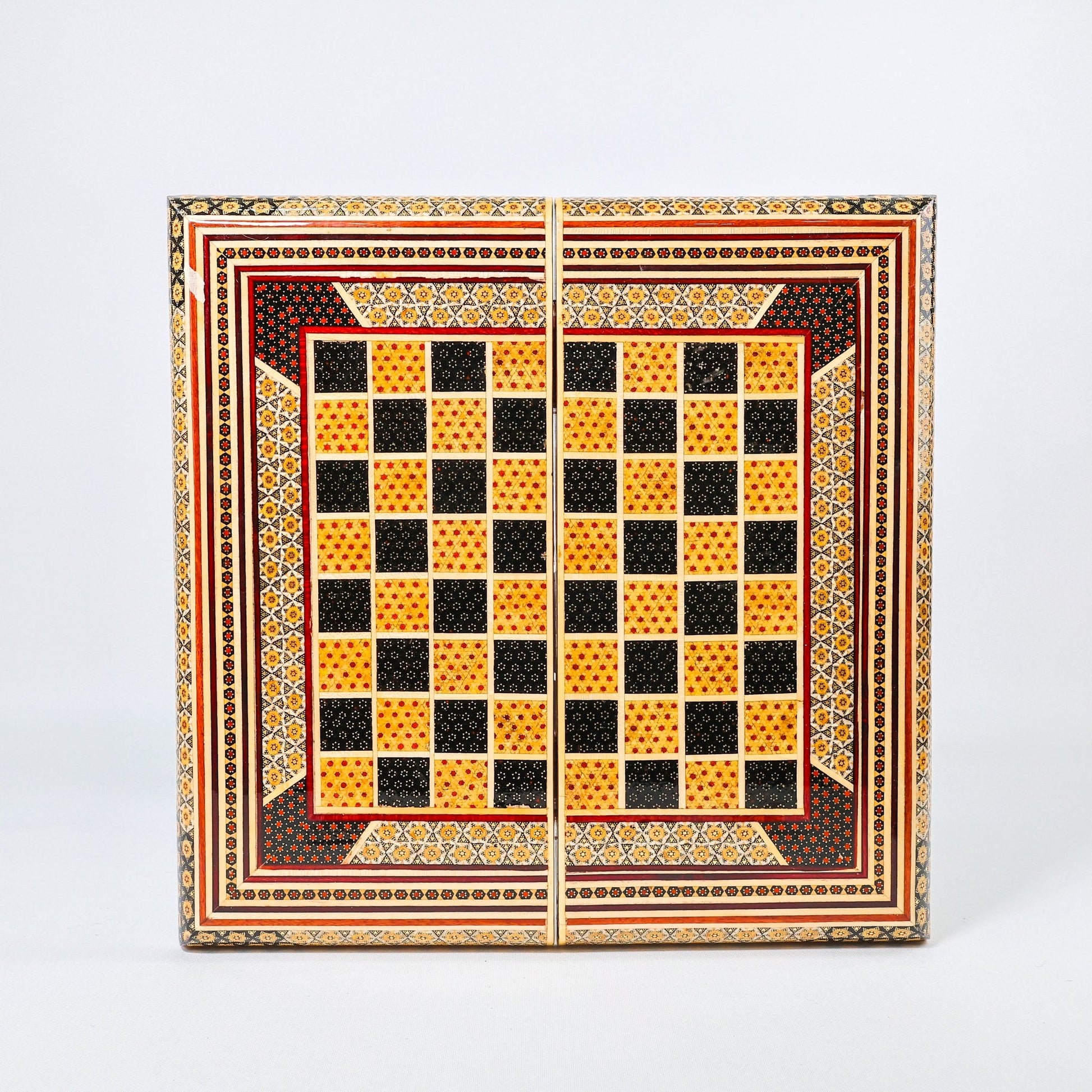 Backgammon & Chess Board – Size 40 – Column Frame – Full Khatam Design - 06 - Meraas Gallery