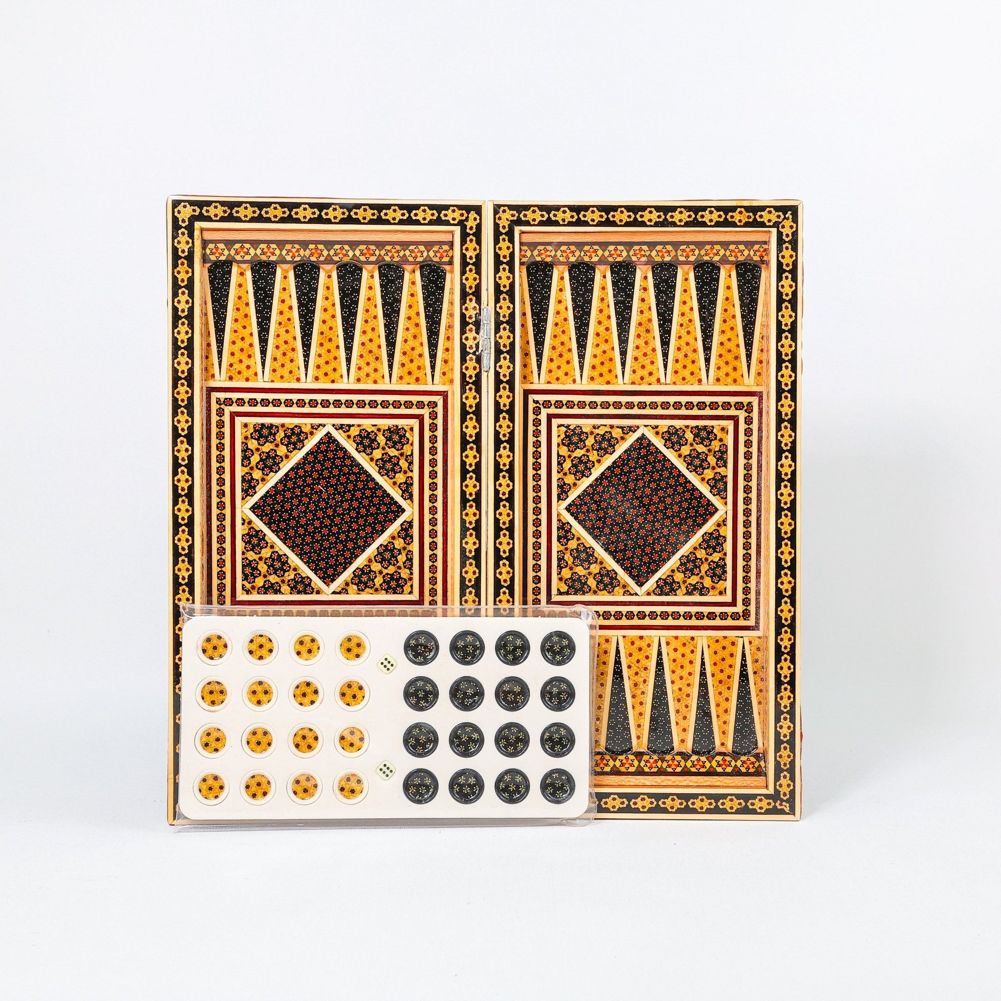 Backgammon & Chess Board – Size 40 – Column Frame – Full Khatam Design - 06 - Meraas Gallery