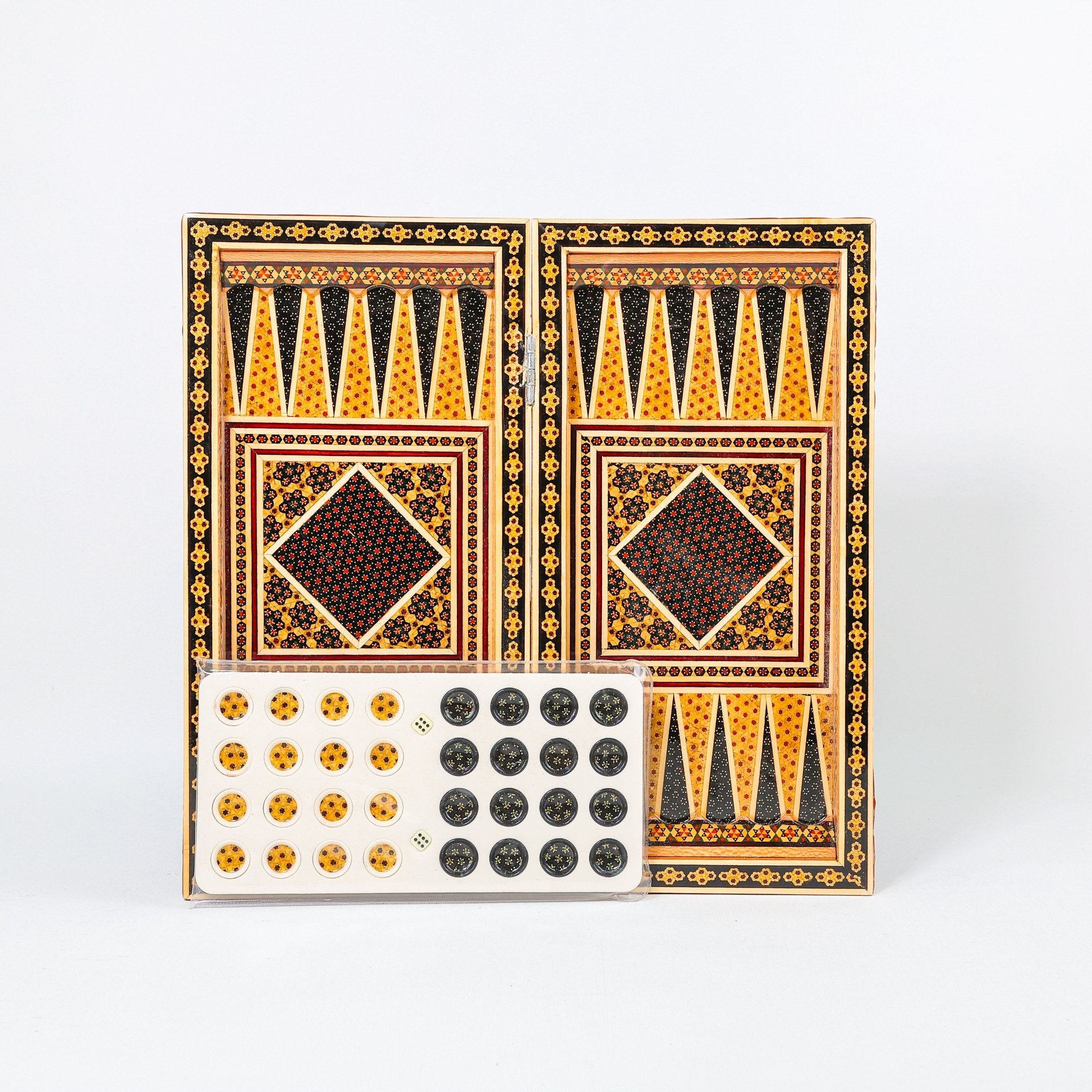 Backgammon & Chess Board – Size 40 – Column Frame – Full Khatam Design - 06 - Meraas Gallery