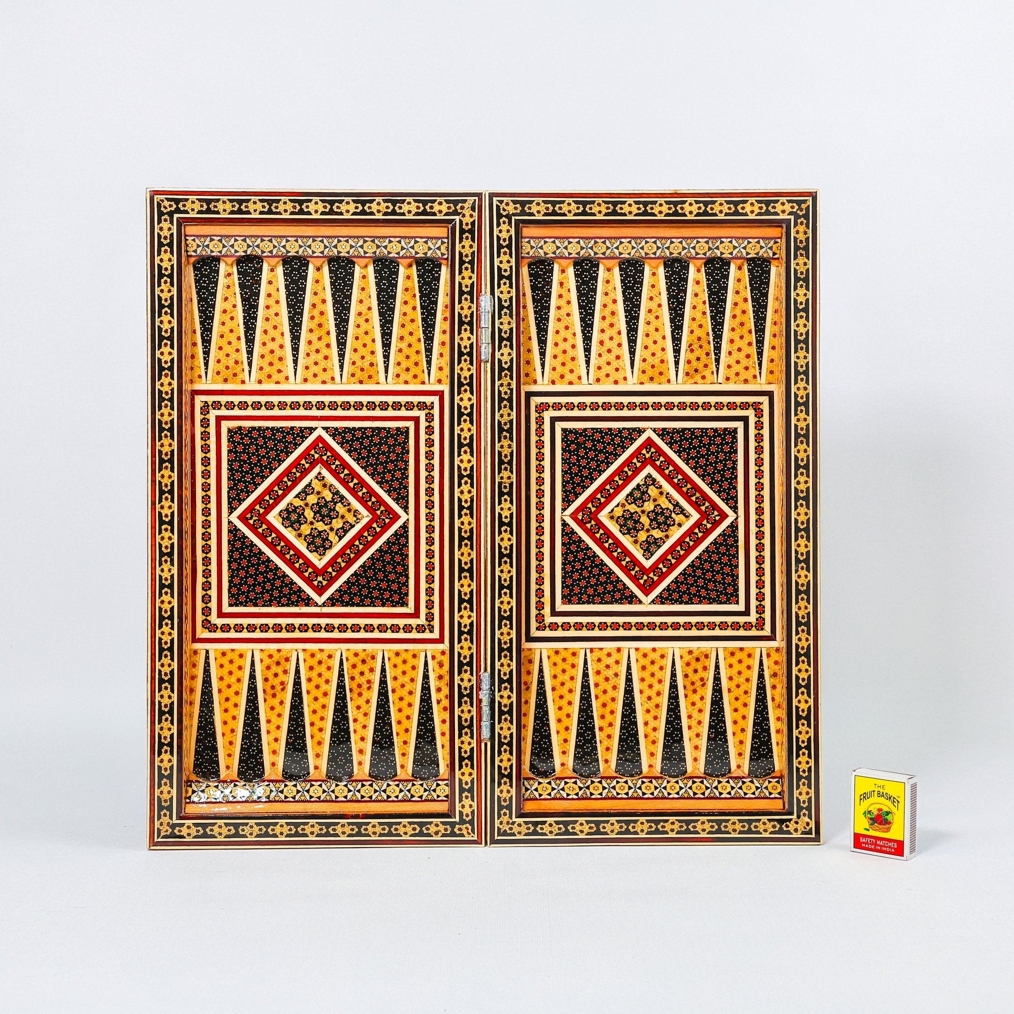 Backgammon & Chess Board – Size 40 – Column Frame – Full Khatam Design - 07 - Meraas Gallery