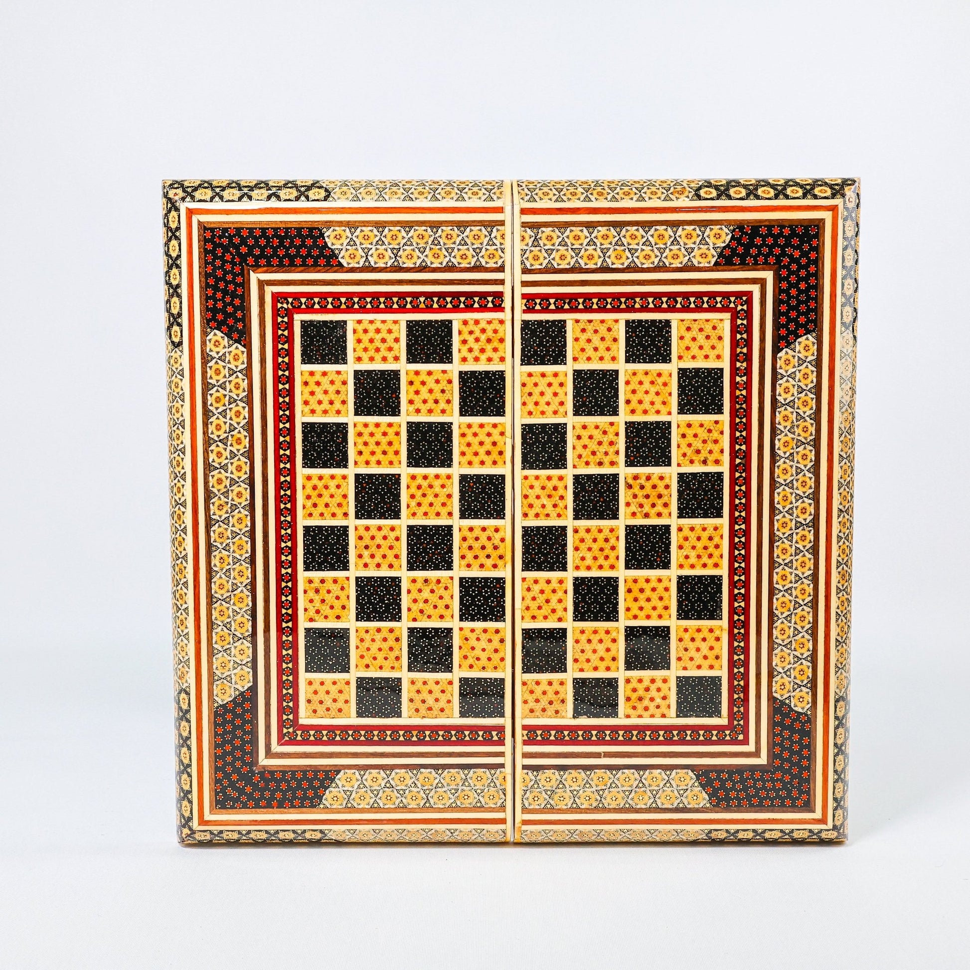 Backgammon & Chess Board – Size 40 – Column Frame – Full Khatam Design - 07 - Meraas Gallery