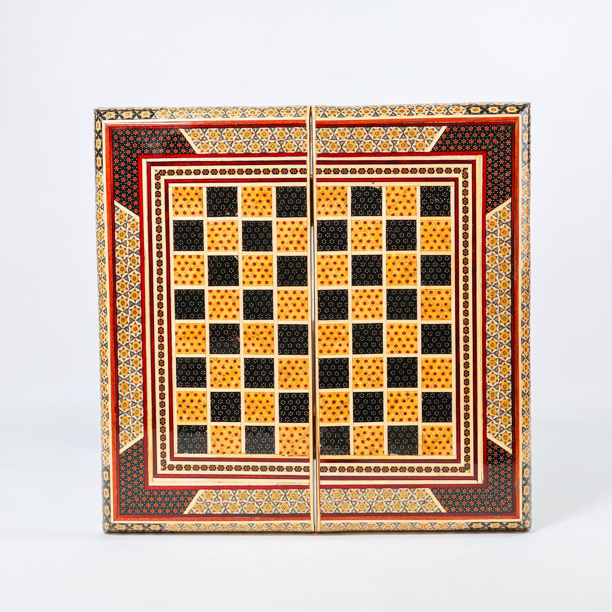 Backgammon & Chess Board – Size 40 – Column Frame – Full Khatam Design - 09 - Meraas Gallery
