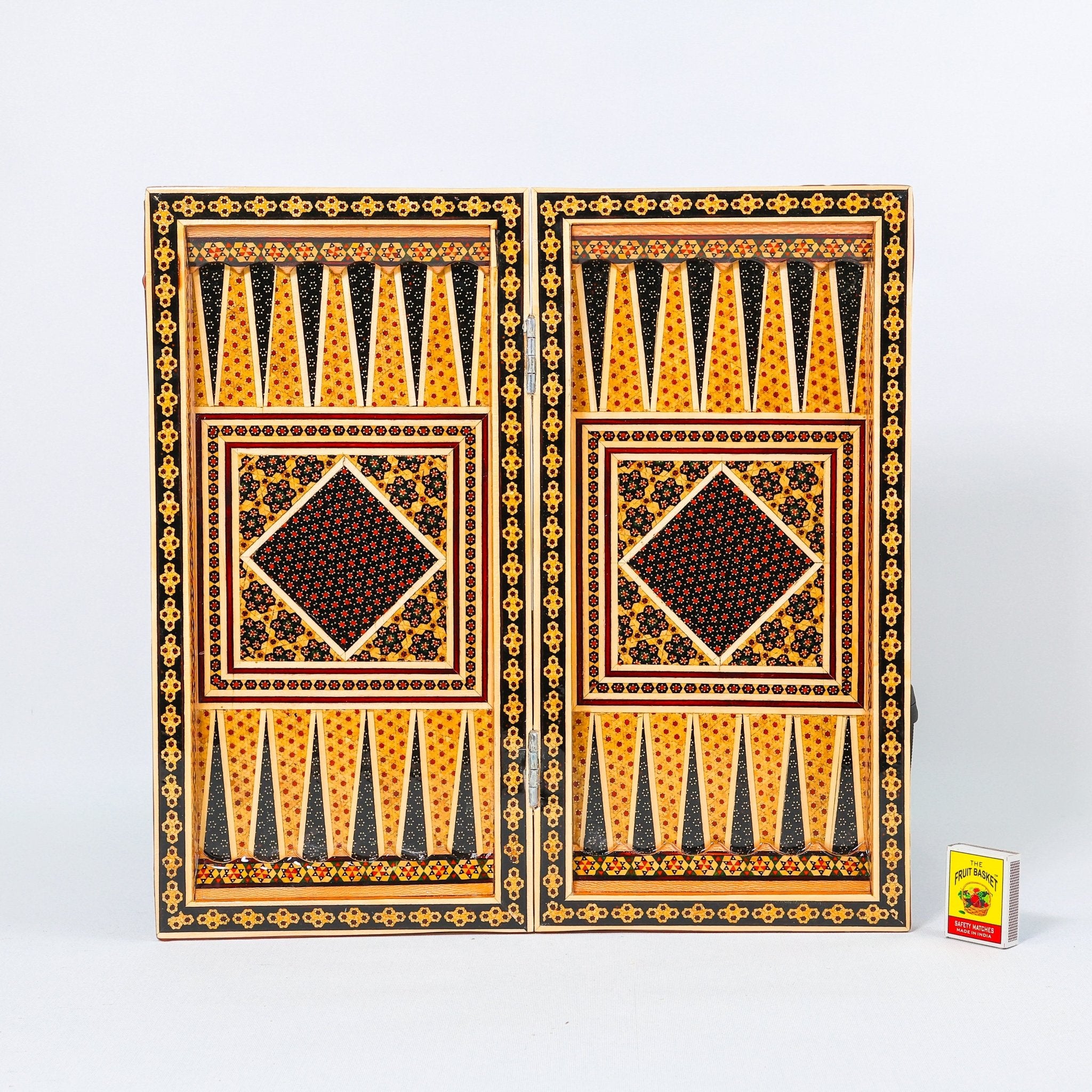 Backgammon & Chess Board – Size 40 – Column Frame – Full Khatam Design - 09 - Meraas Gallery