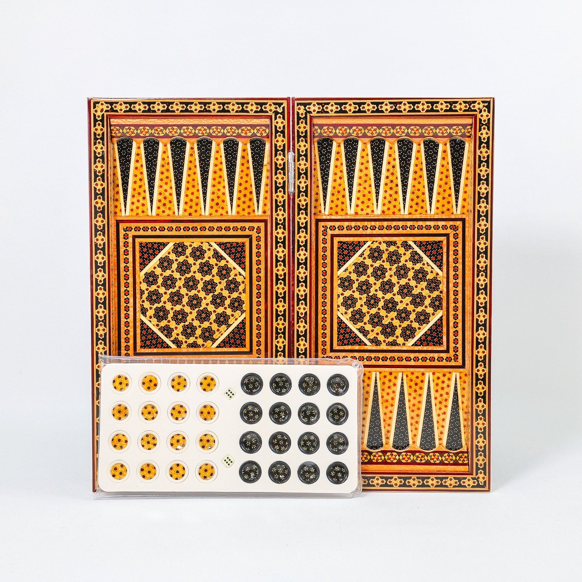 Backgammon & Chess Board – Size 40 – Column Frame – Full Khatam Design - 12 - Meraas Gallery