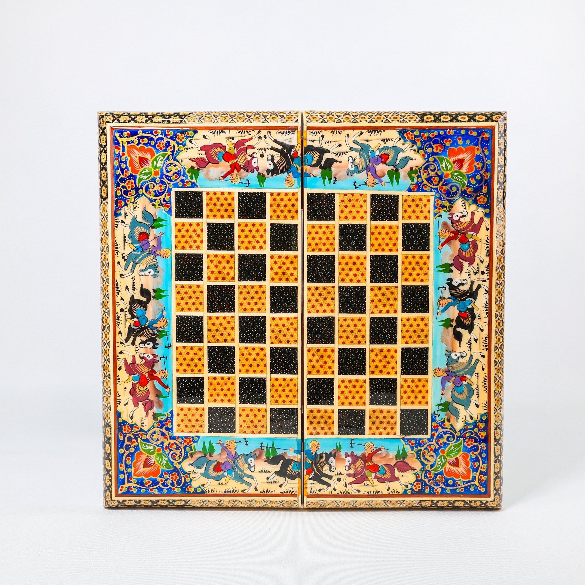 Backgammon & Chess Board – Size 40 – Column Frame – Full Khatam Design - 13 - Meraas Gallery