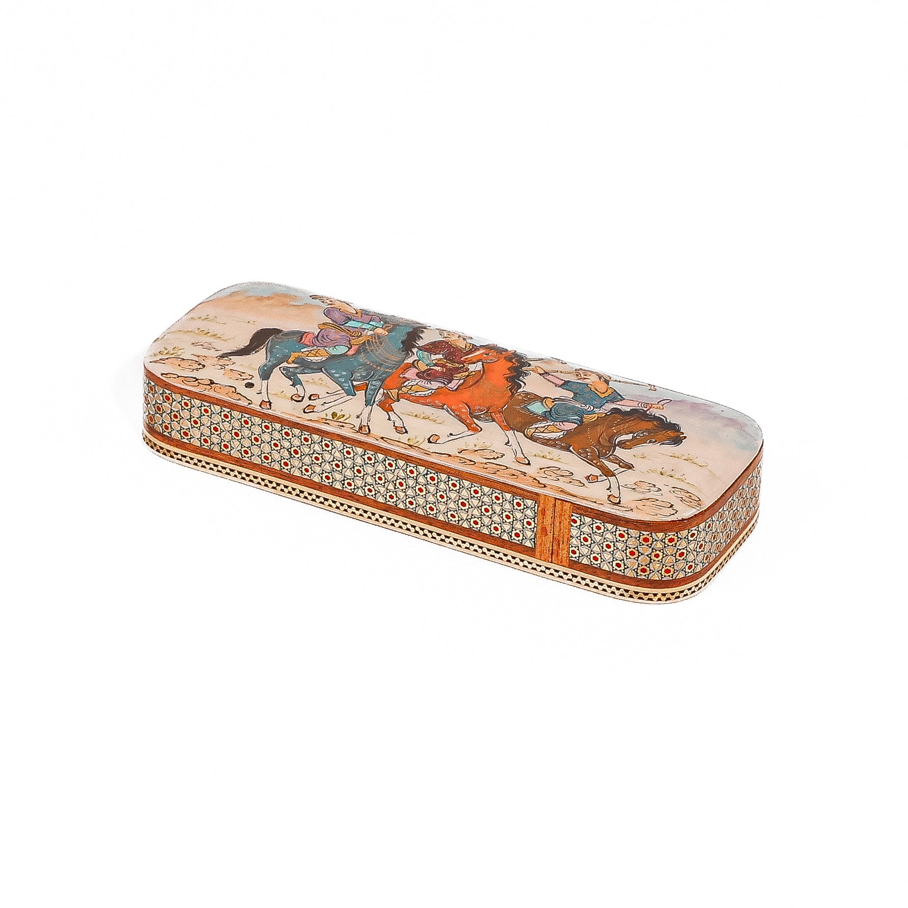 Card Holder – Double Round Edge – Glass Khatam – Inside Beechwood - Meraas Gallery