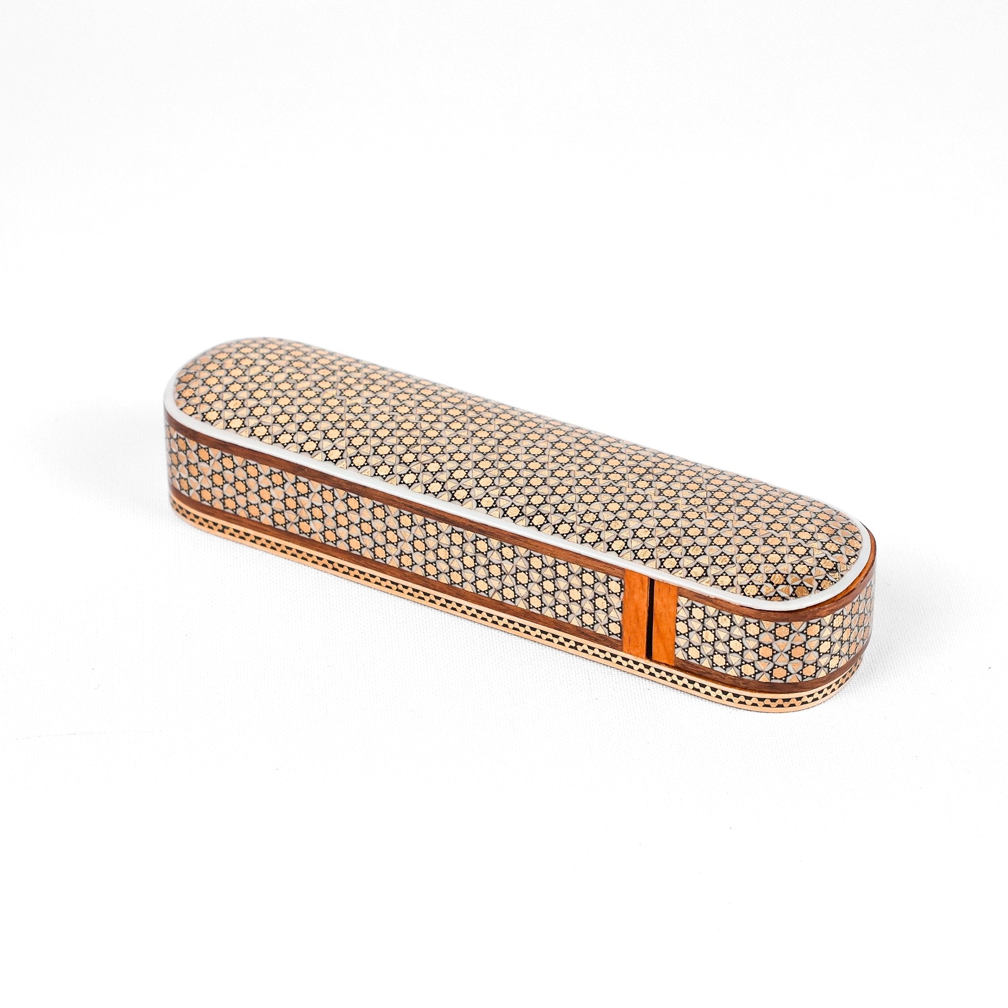 Sliding Pen Case – Full Glass Khatam – Inside Beechwood – Outer Tazhib - Meraas Gallery