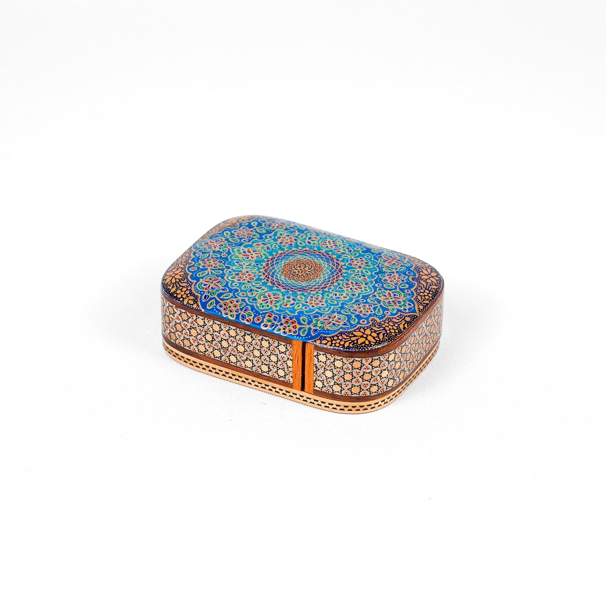 Card Holder – Double Round Edge – Glass – Inside Beechwood – Outer Tazhib - Meraas Gallery