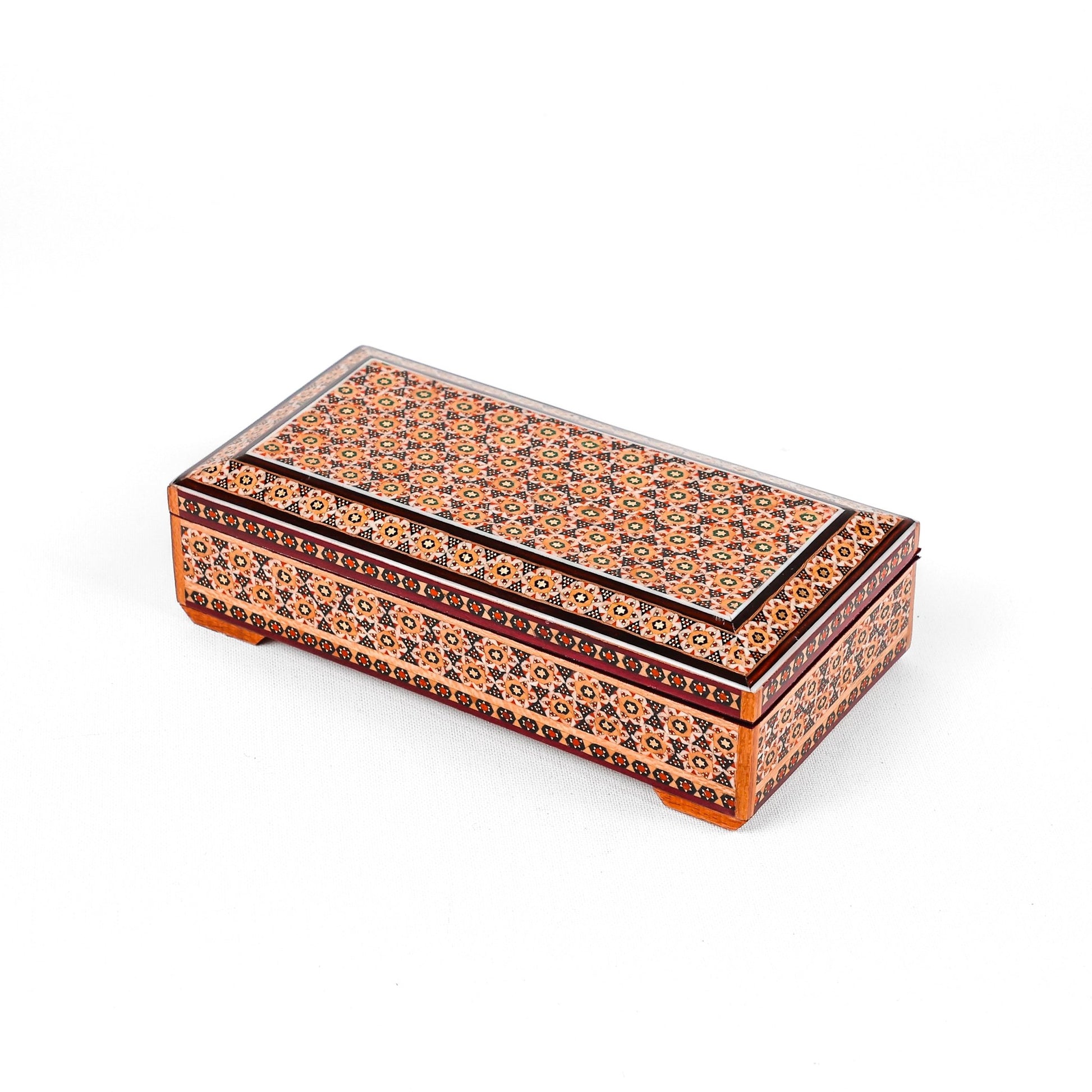 Box – Size 11×21 – Regular Studded – Inside Velvet – Outer Khatam & Tazhib - 02 - Meraas Gallery