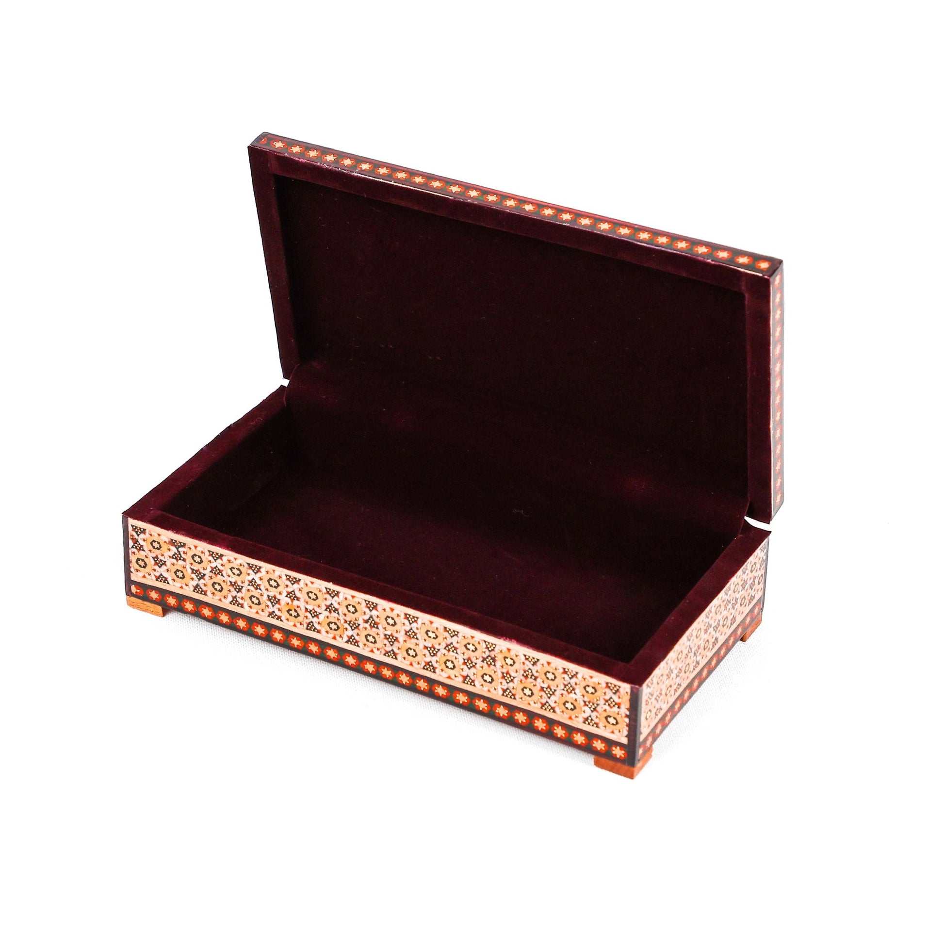 Box – Size 11×21 – Regular Studded – Inside Velvet – Outer Khatam & Tazhib - 03 - Meraas Gallery