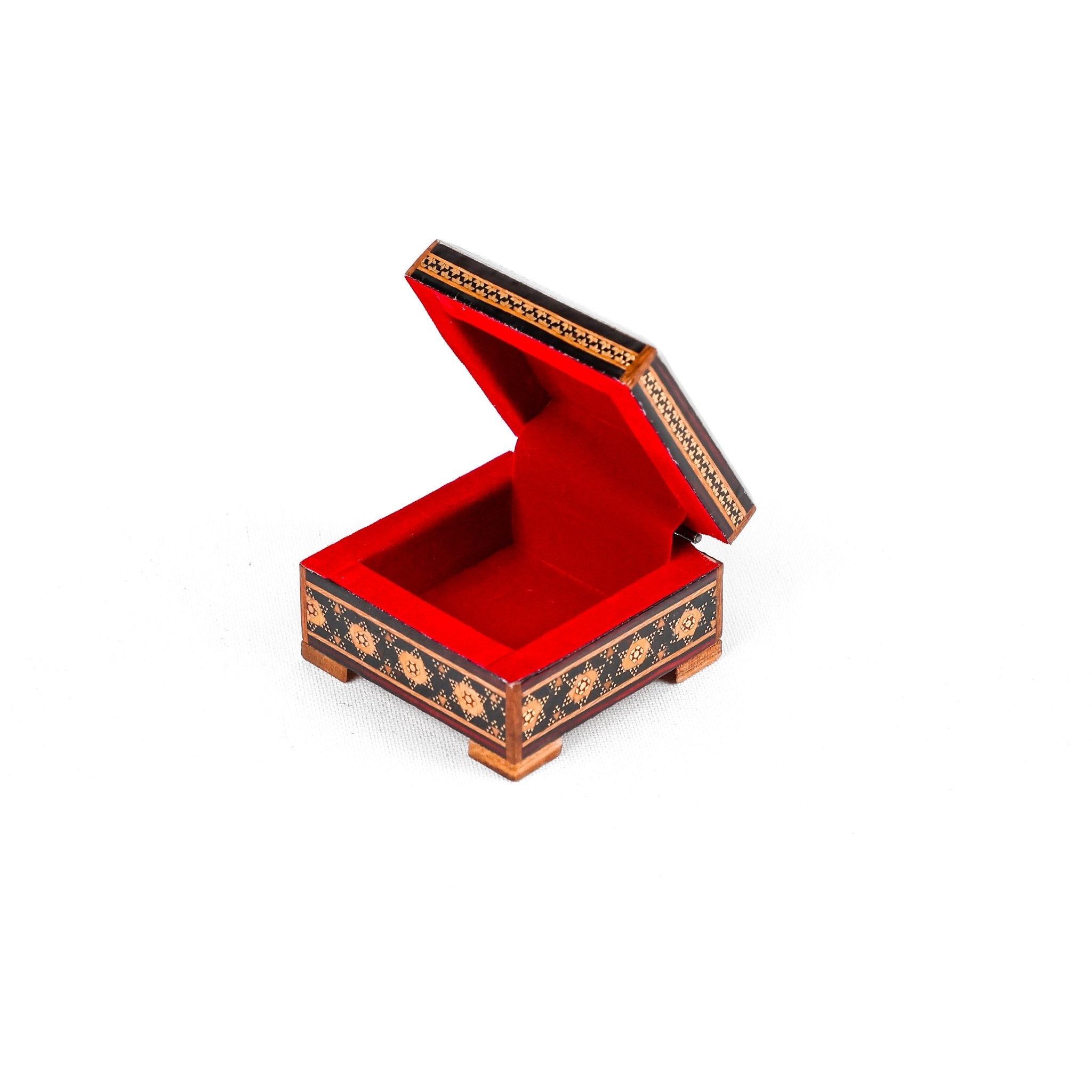 Coin Box – Size 7×7 – Studded – Inside Velvet – Outer Khatam - Meraas Gallery