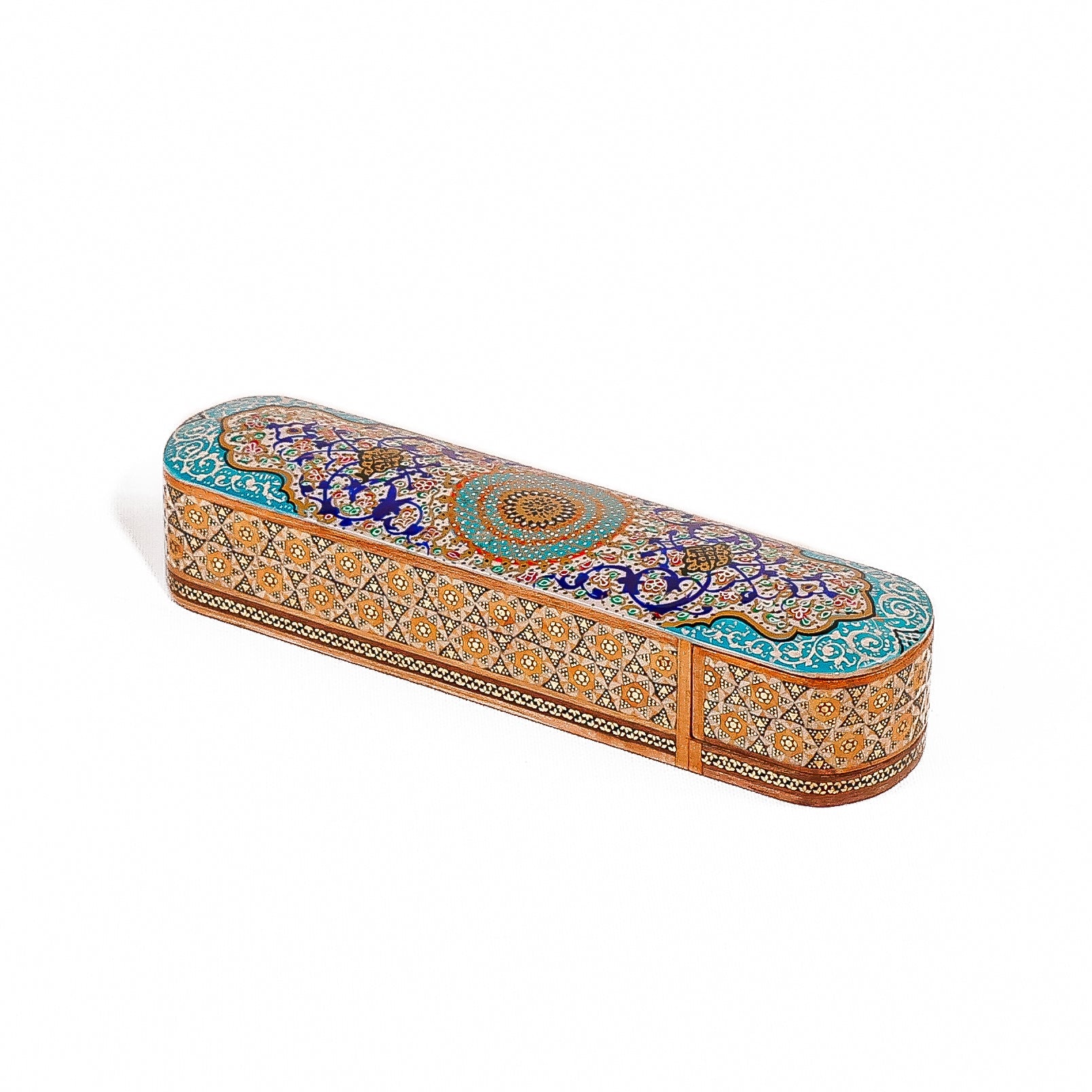 Sliding Pen Case – Inside Khatam with Miniature Painting - Meraas Gallery