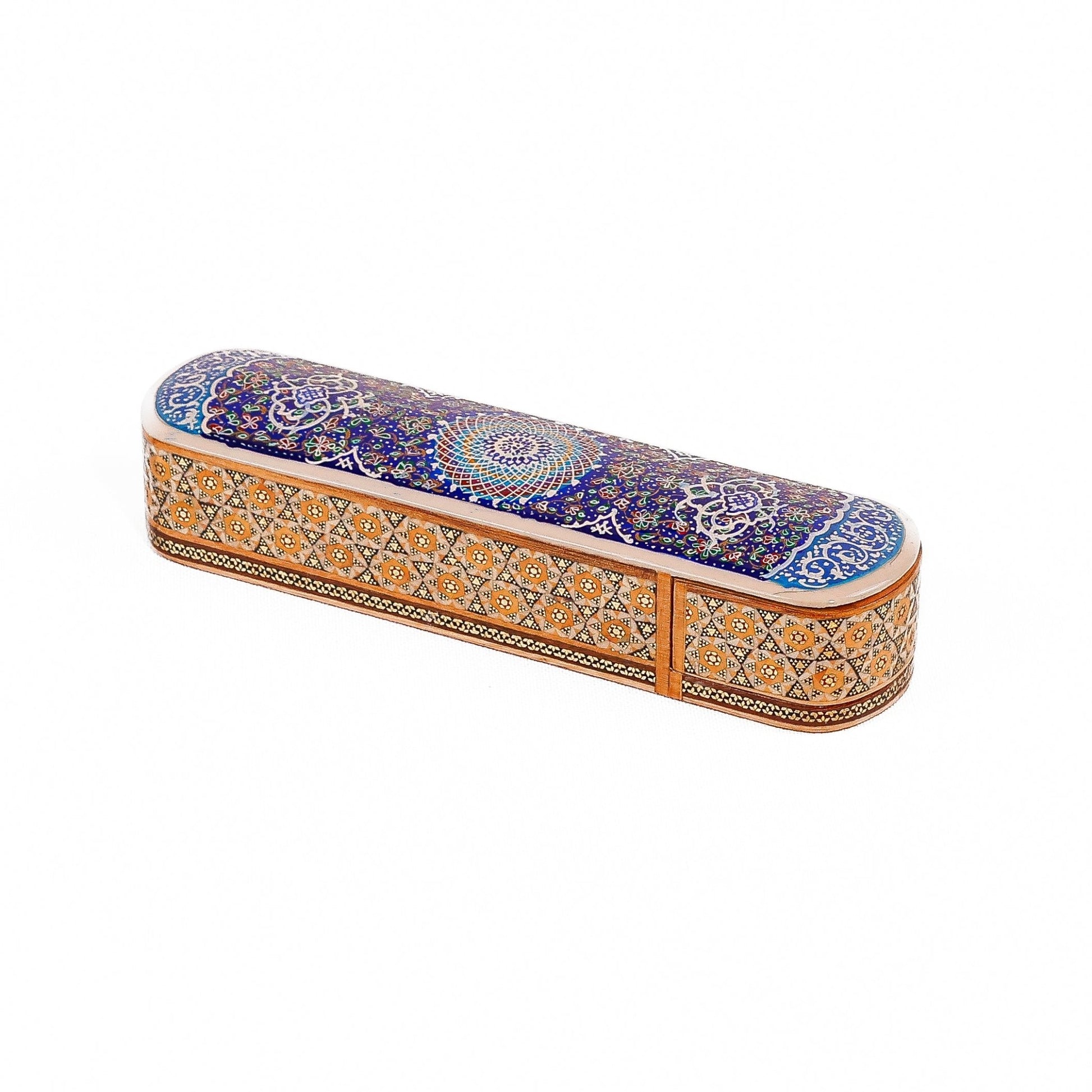 Sliding Pen Case – Inside Khatam with Miniature Painting - Meraas Gallery