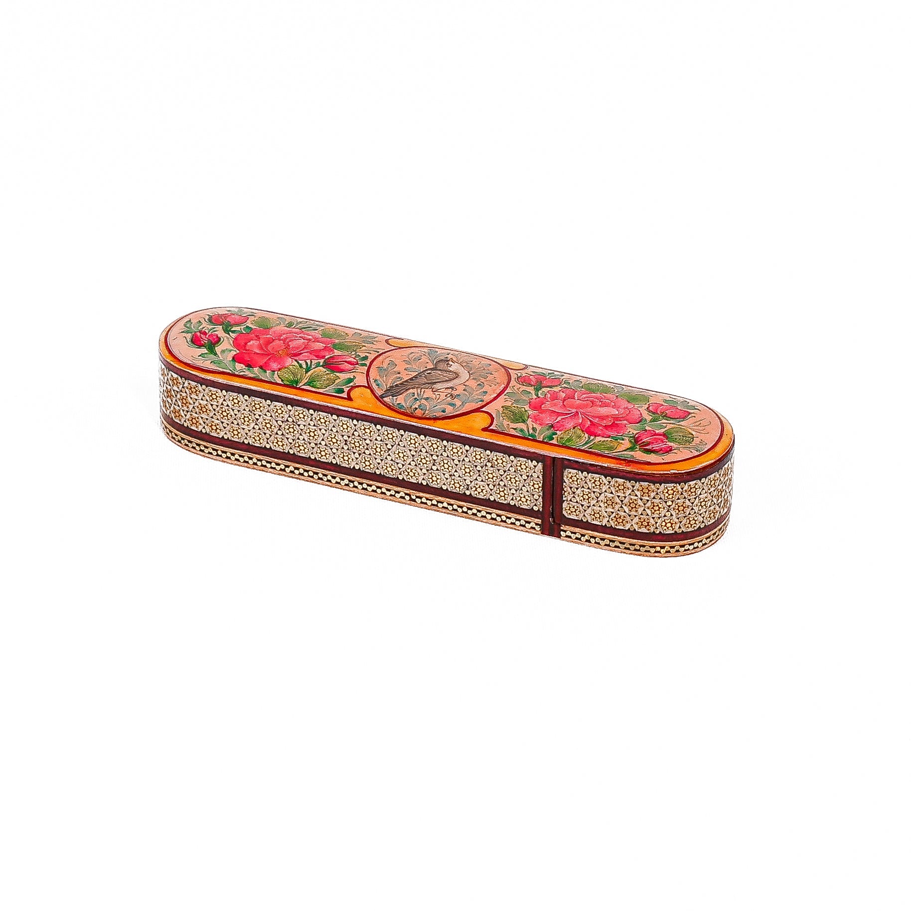 Sliding Pen Case – Inside Khatam with Miniature Painting - 01 - Meraas Gallery