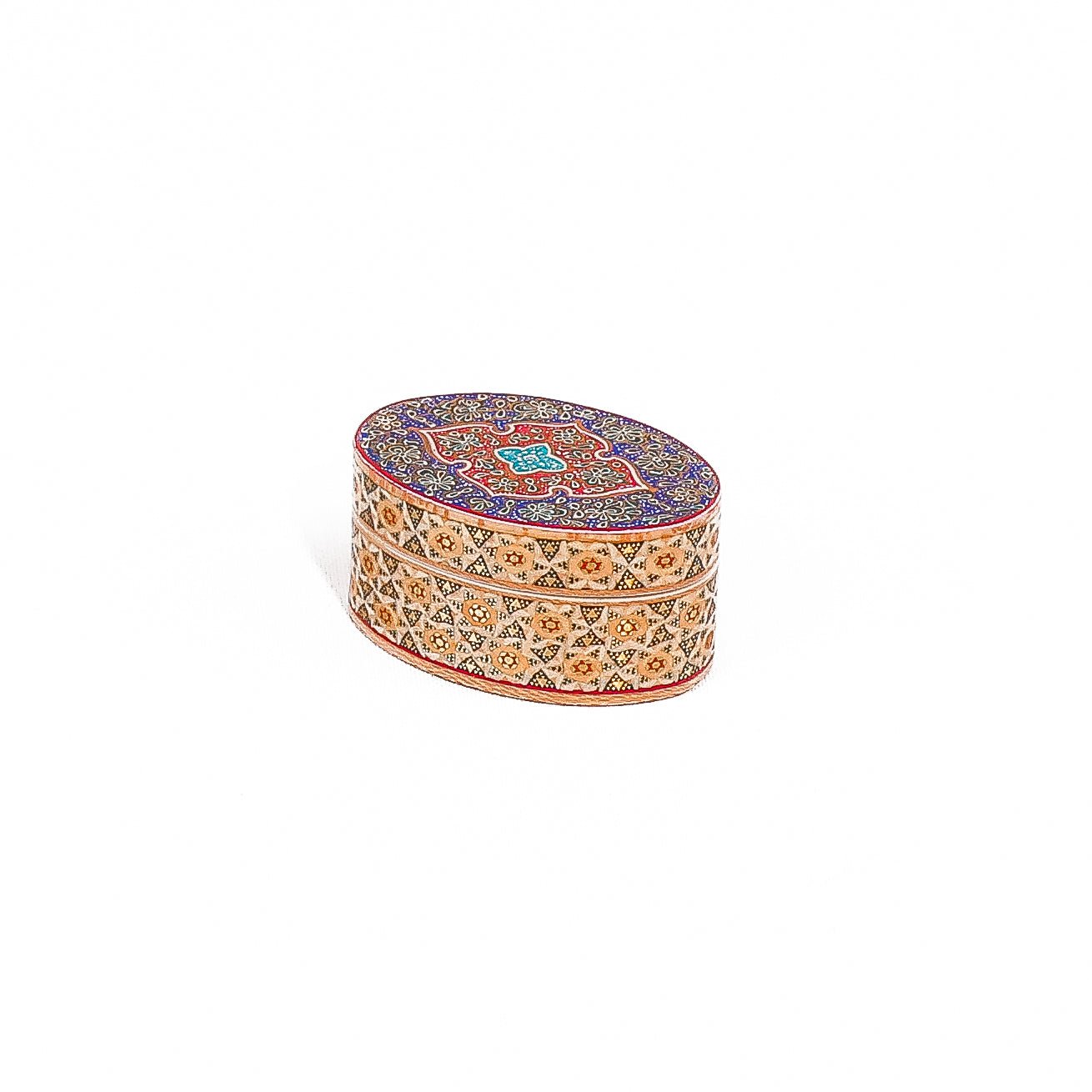 Oval Coin Box – Flower and Bird Painting - Meraas Gallery