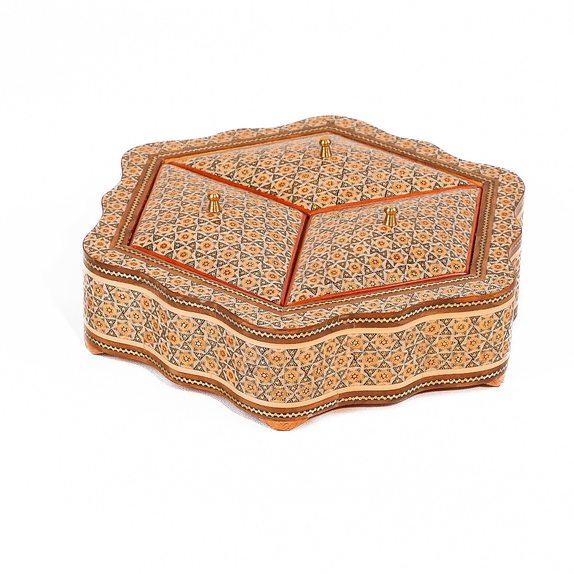Hexagonal Candy Dish – 3 - Lid – Khatam Parvaroo Design - Meraas Gallery