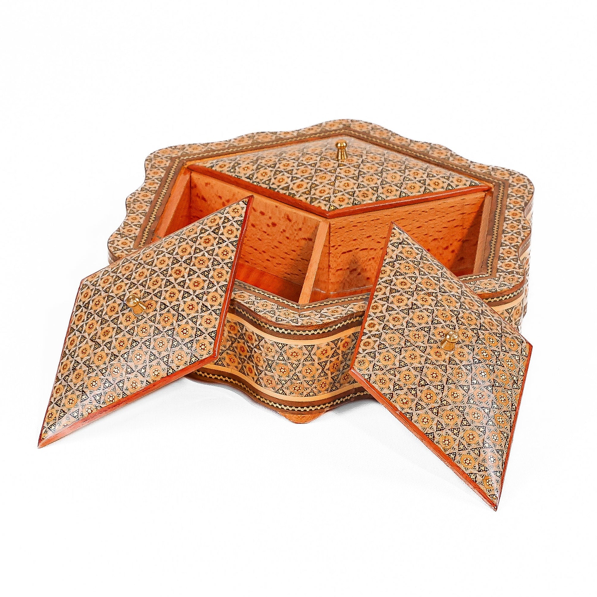 Hexagonal Candy Dish – 3 - Lid – Khatam Parvaroo Design - Meraas Gallery