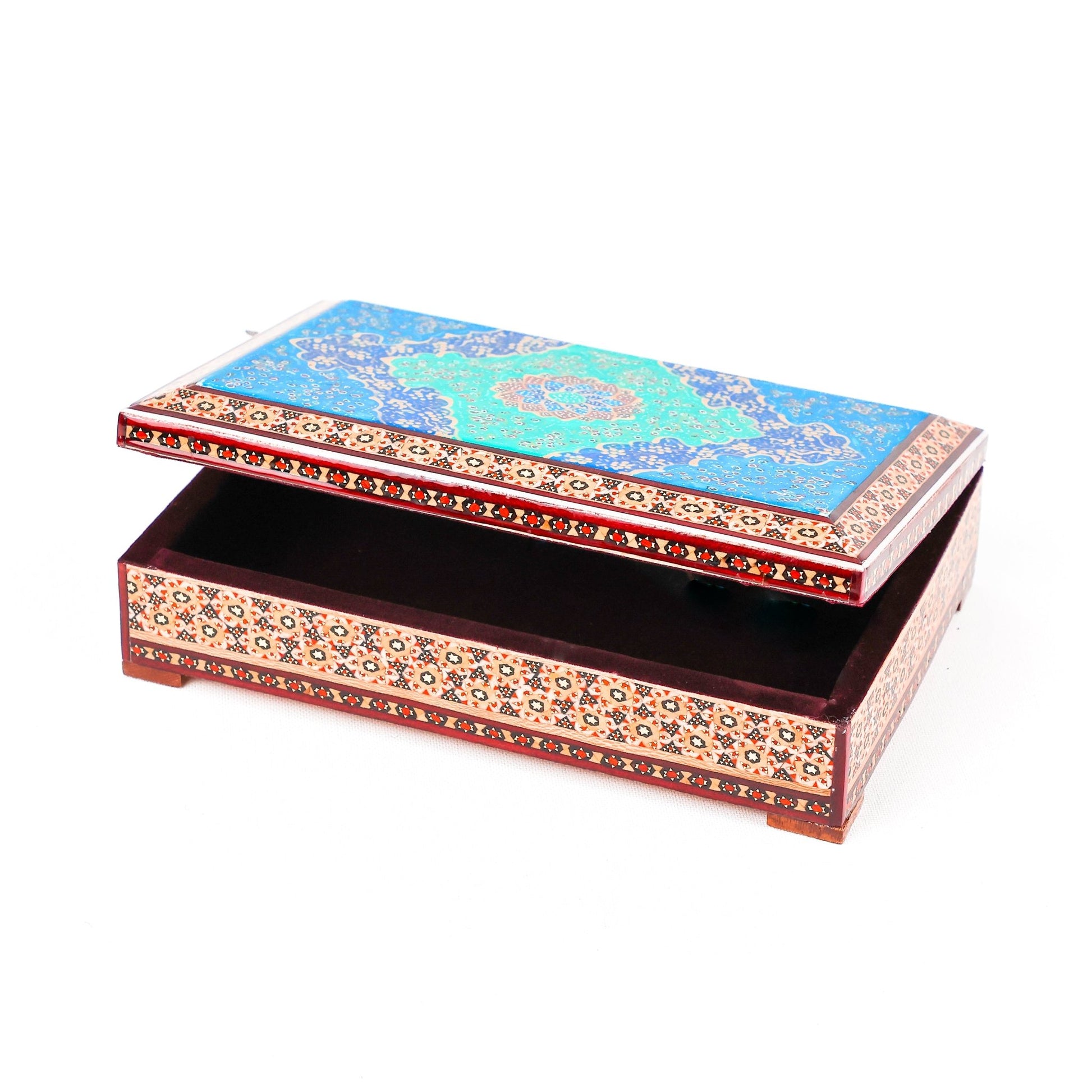 Jewelry Box – Size 14×22 – Turquoise Khatam - 01 - Meraas Gallery