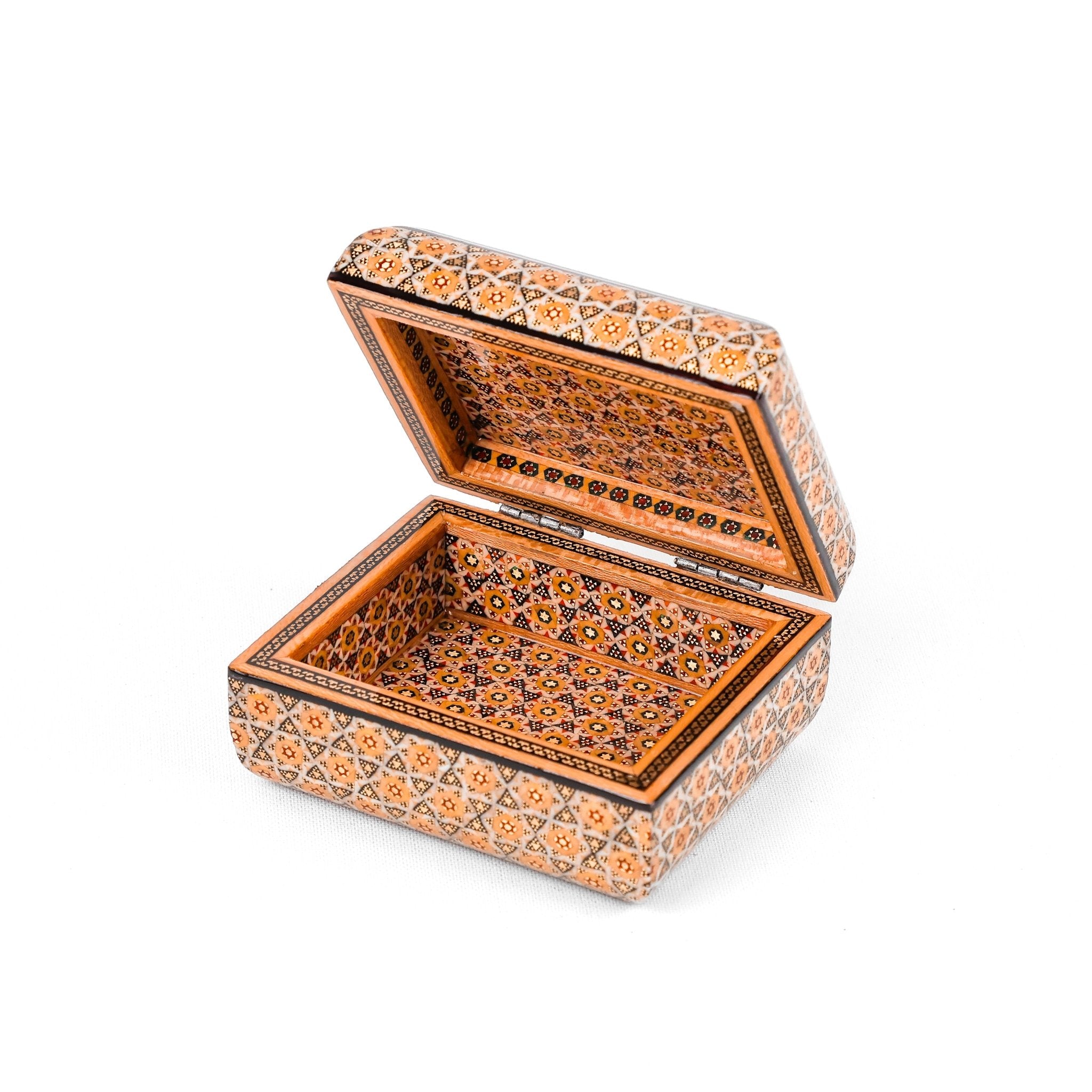 Jewelry Box – Size 10×12 – Round Top and Bottom – Parvaroo Design – Inside Khatam - Meraas Gallery