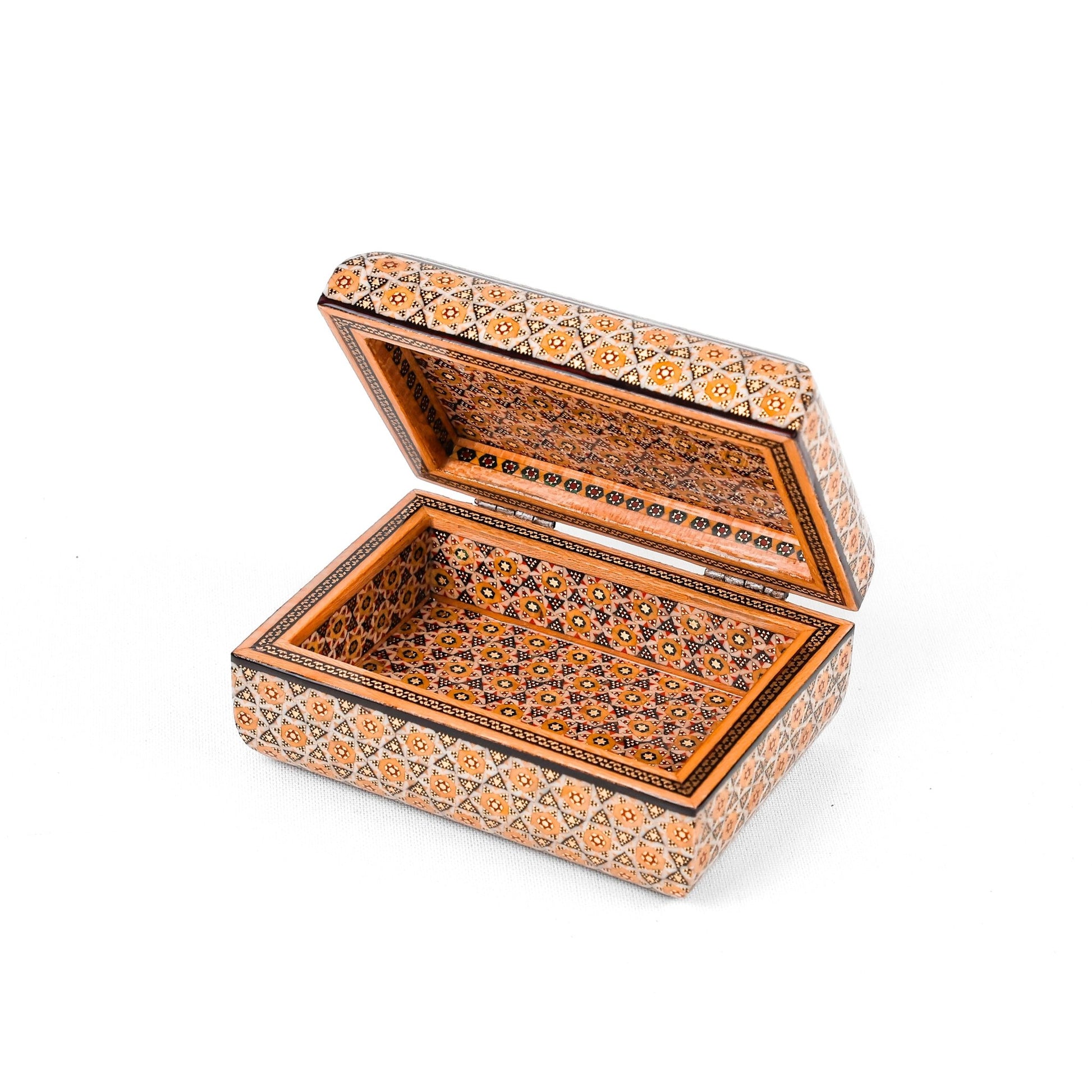 Jewelry Box – Size 10×14 – Round Top and Bottom – Parvaroo Design – Inside Khatam - Meraas Gallery