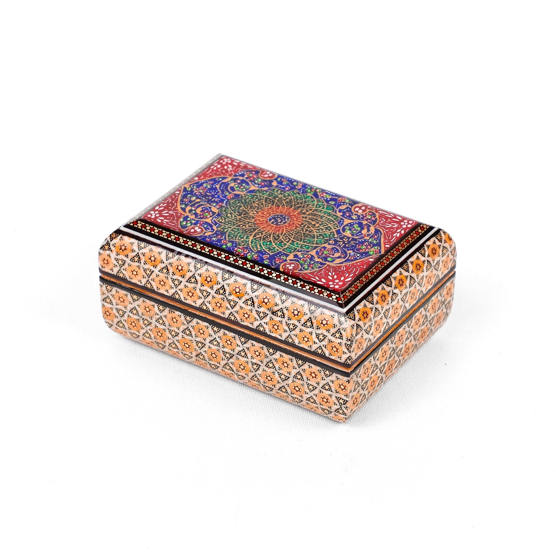 Jewelry Box – Size 10×14 – Round Top and Bottom – Parvaroo Design – Inside Khatam - Meraas Gallery