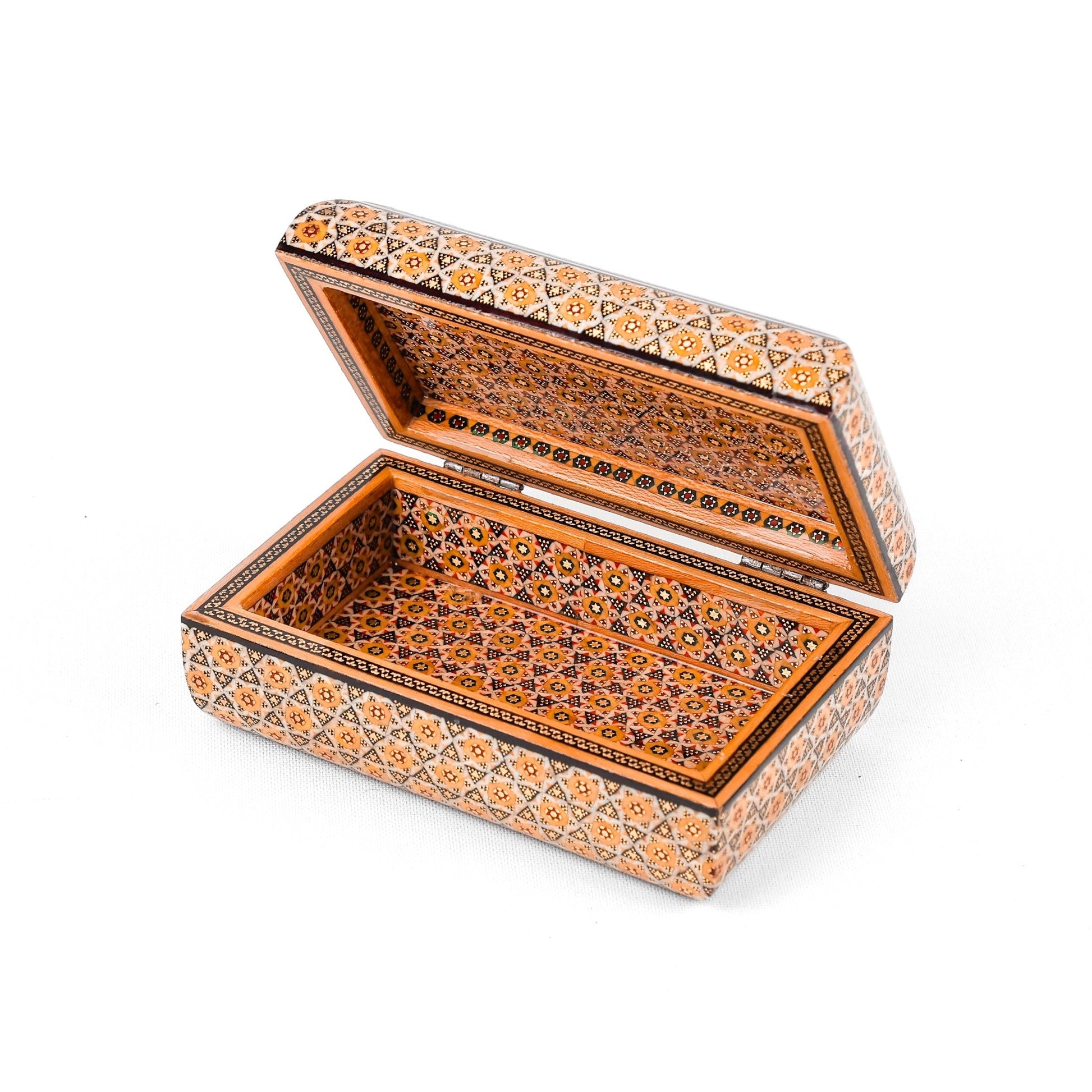 Jewelry Box – Size 10×16 – Round Top and Bottom – Parvaroo Design – Inside Khatam - Meraas Gallery