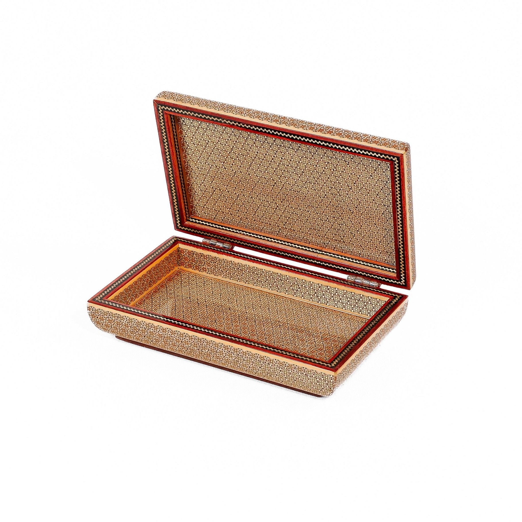 Jewelry Box – Size 14×22 – Full Khatam with Flower and Bird Painting - Meraas Gallery