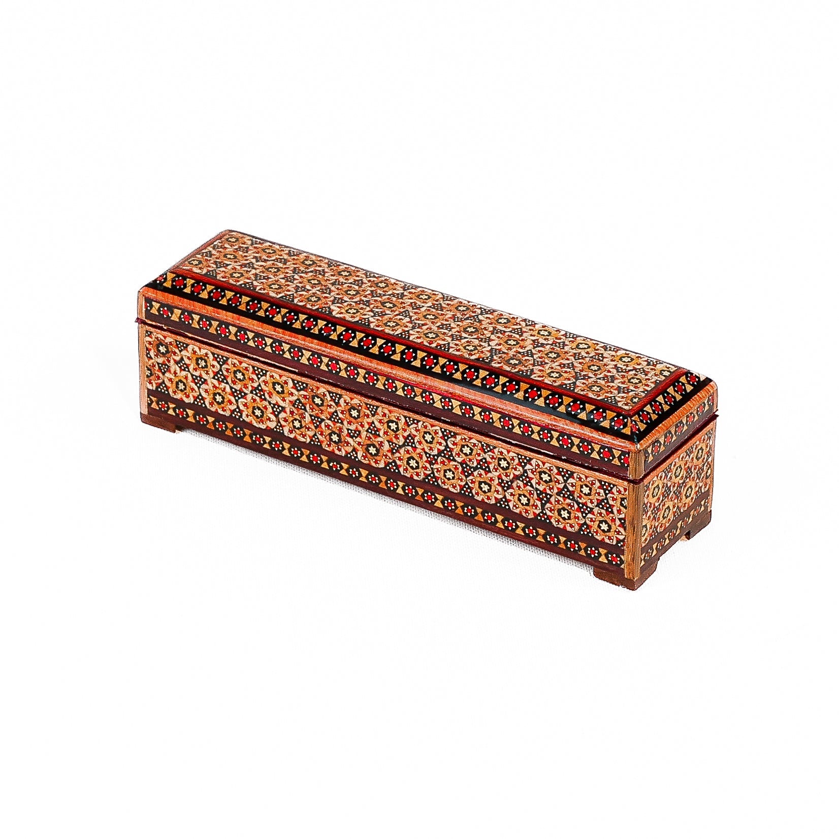 Wooden Pen Case with Hinge – Regular Khatam - 01 - Meraas Gallery