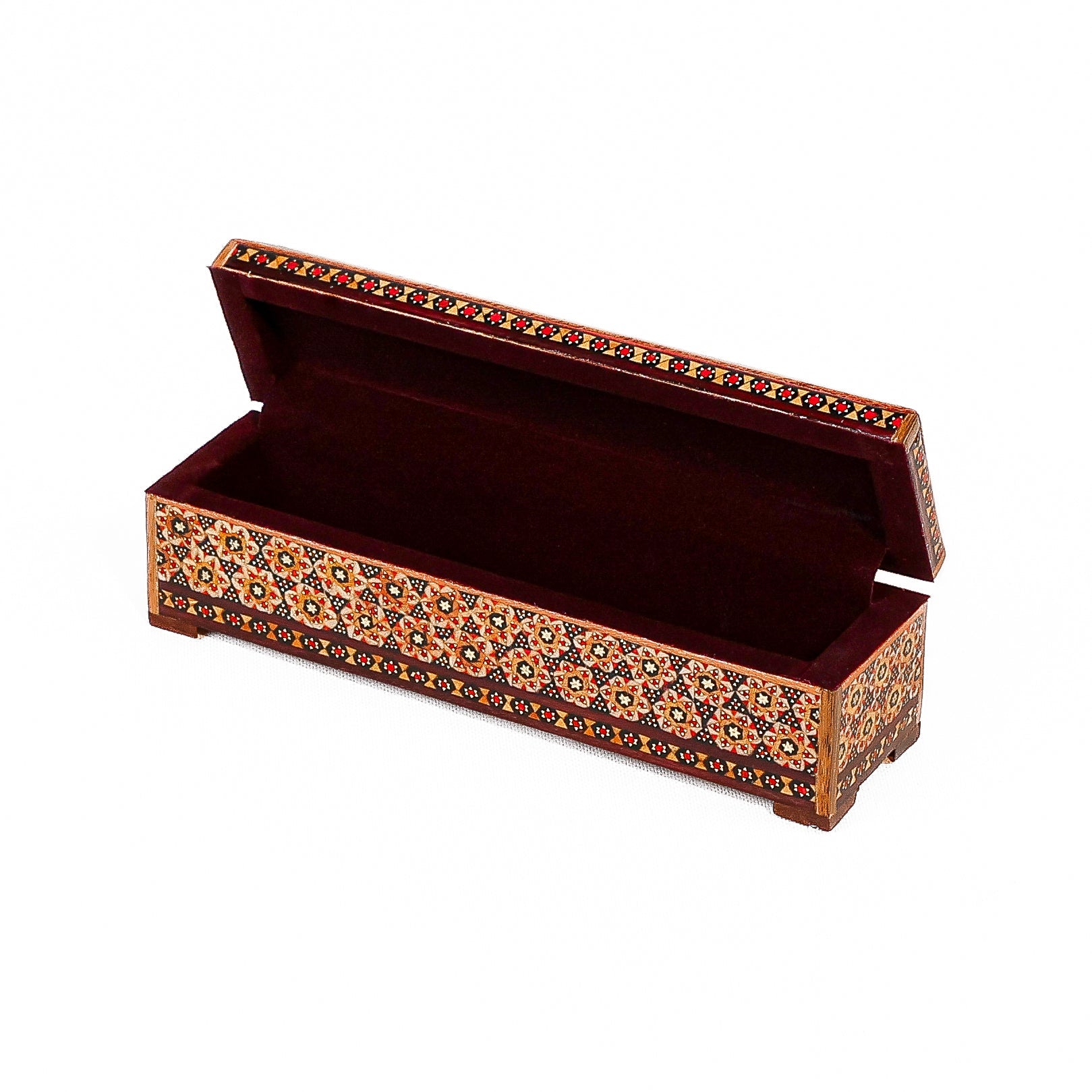 Wooden Pen Case with Hinge – Regular Khatam - 01 - Meraas Gallery