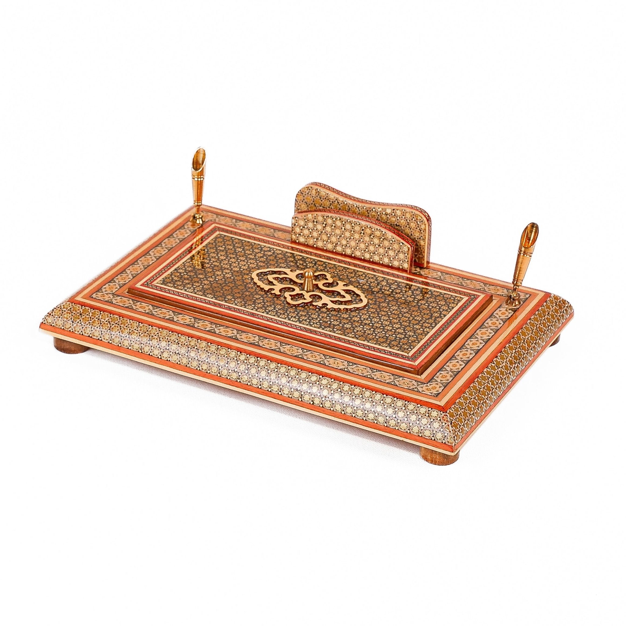 Desk Pen Holder with Drawer – Full Khatam – Size 20×30 - Meraas Gallery