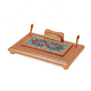 Desk Pen Holder with Drawer – Full Khatam – Miniature Painting – Size 20×30 - Meraas Gallery