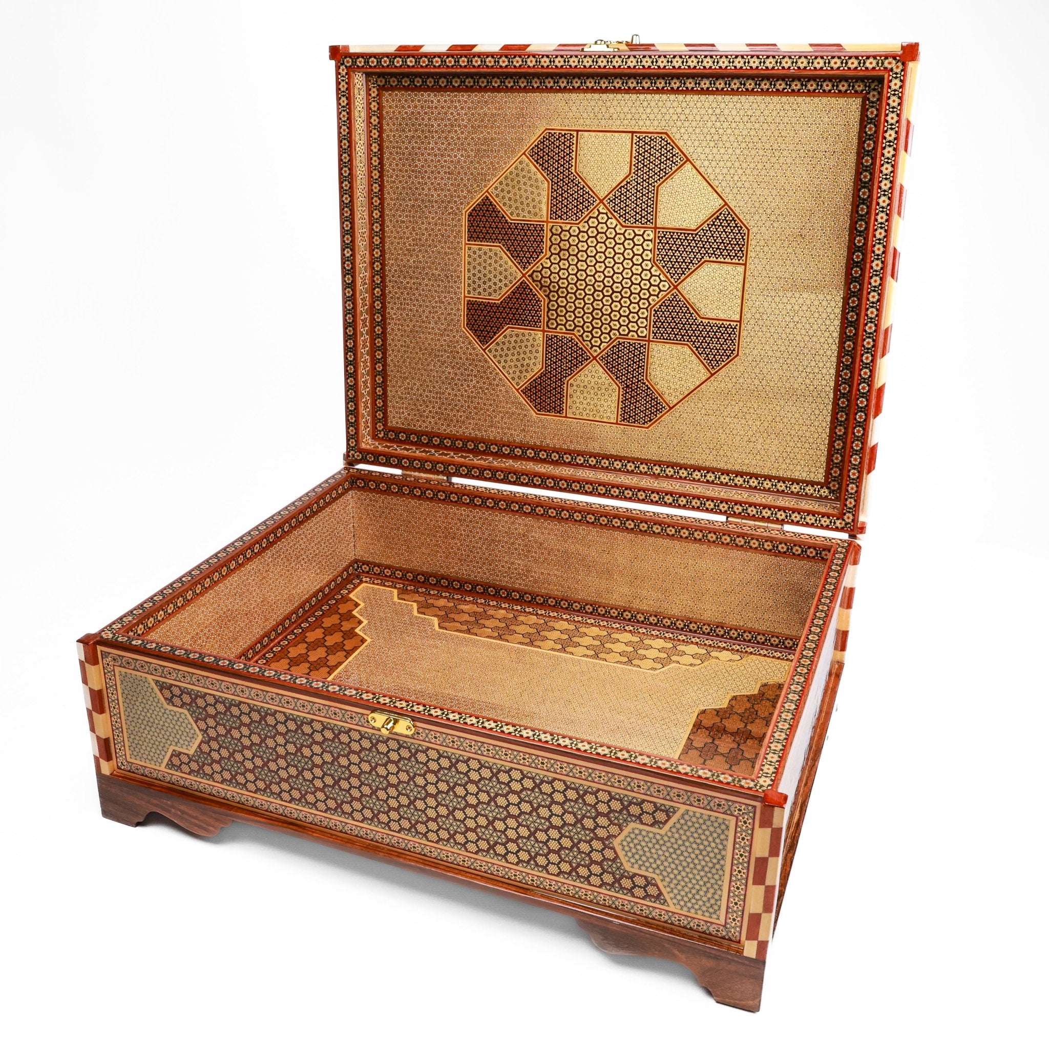 Full Khatam Chest Box – Geometric Pattern – Size 57×45×27 - Meraas Gallery