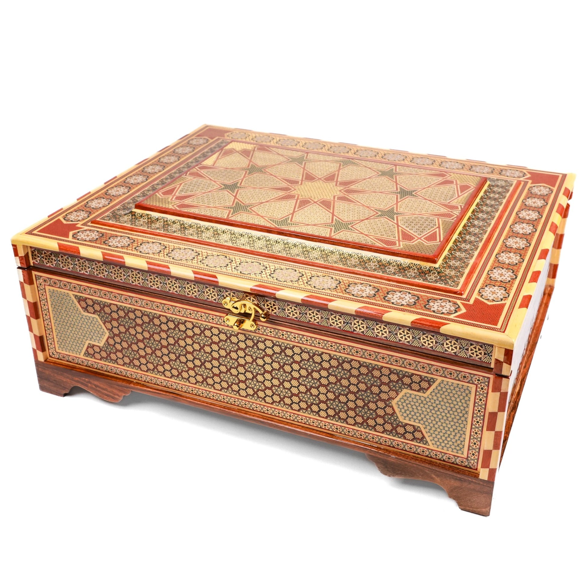 Full Khatam Chest Box – Geometric Pattern – Size 57×45×27 - Meraas Gallery
