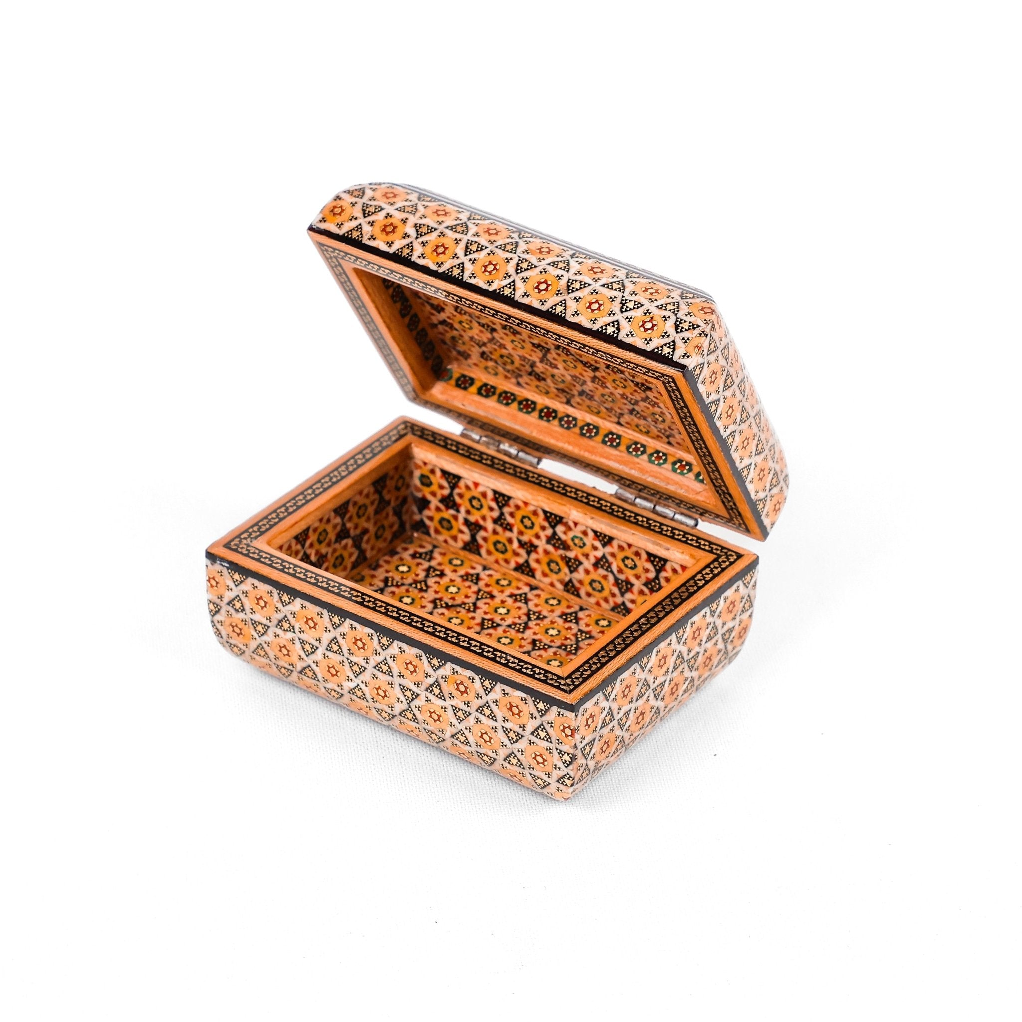 Jewelry Box – Round Top and Bottom – Studded Tazhib and Khatam Design - Meraas Gallery