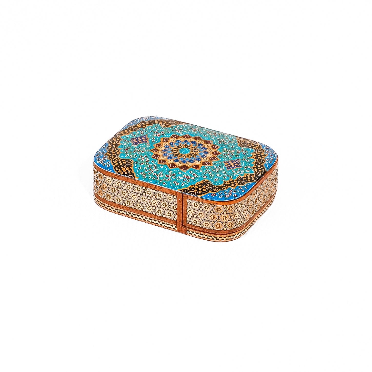 Card Holder – Round Edge – Glass – Inside Beechwood – Tazhib Design - Meraas Gallery