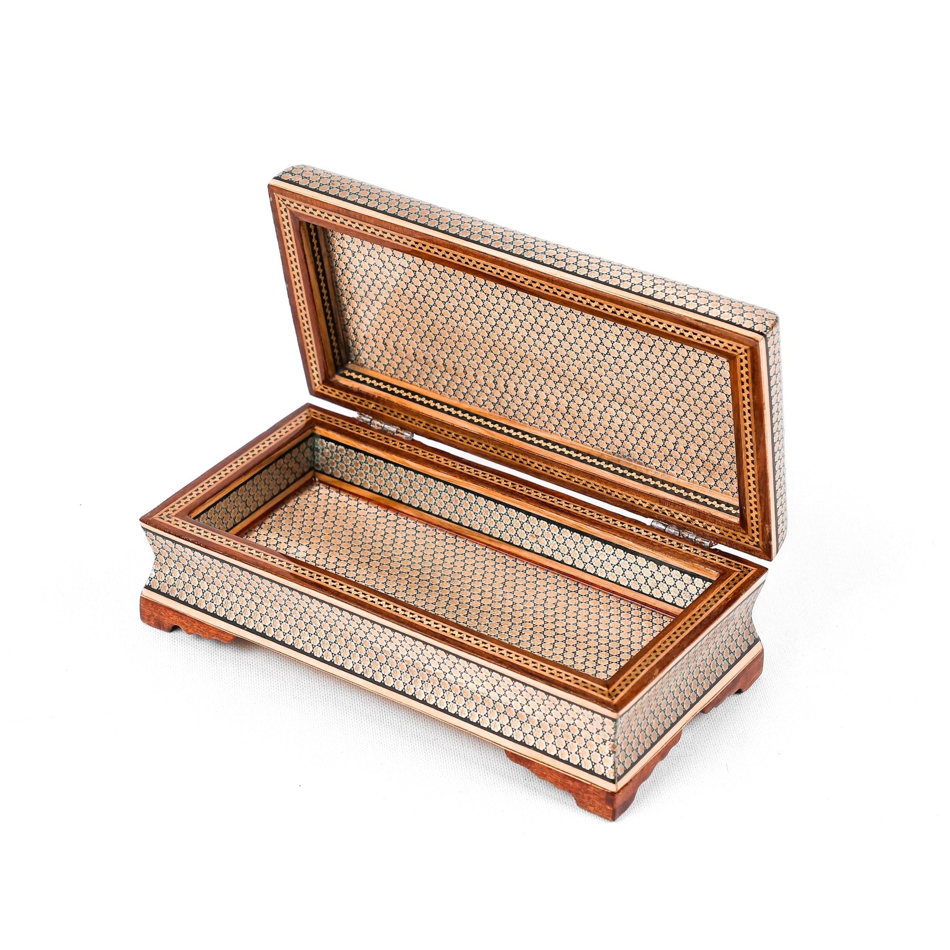 Glove Box – Full Khatam – Soap Shape – Round Top and Bottom – Double - Sided Miniature Painting - Meraas Gallery