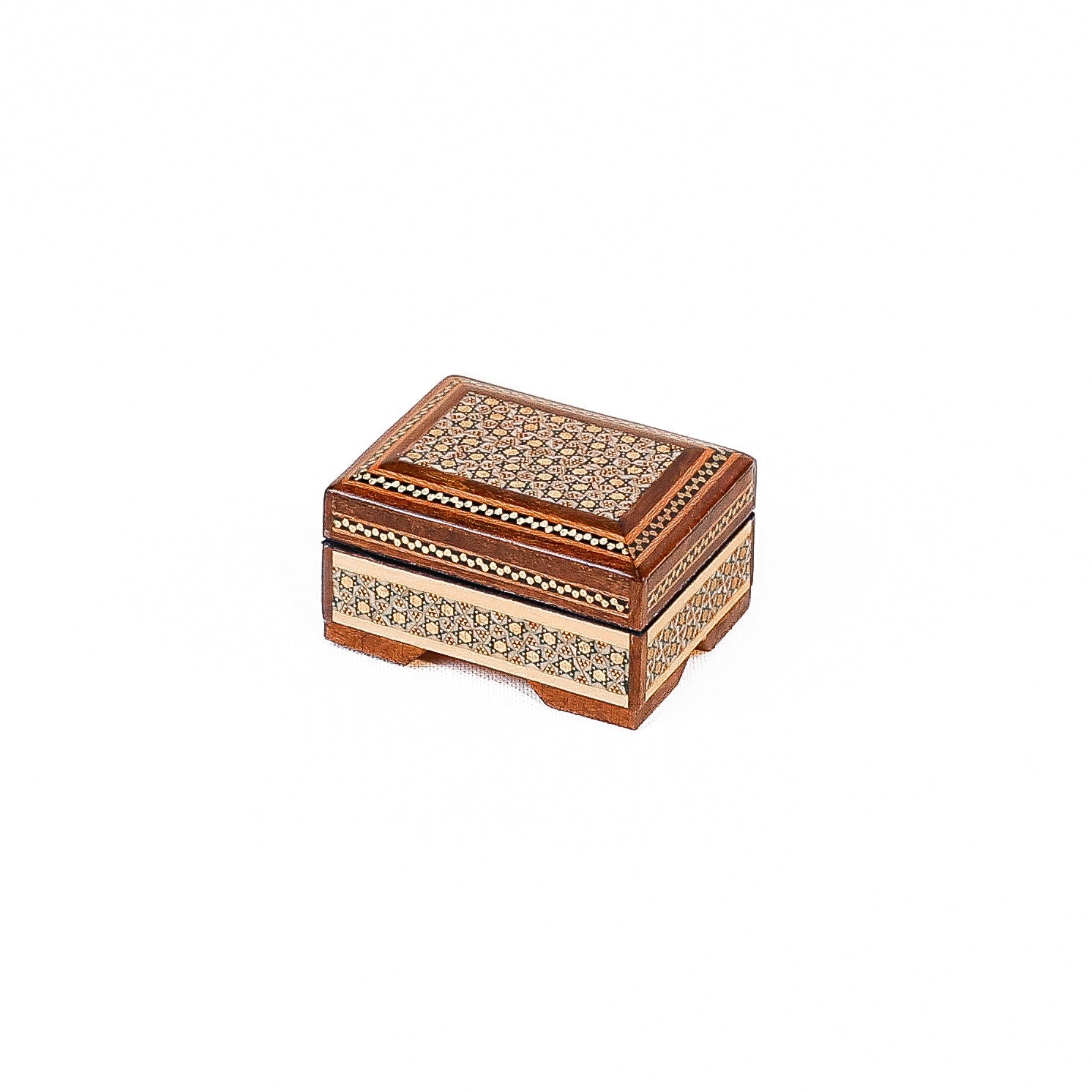 Coin Box – Size 10×6 – Two Flowers – Walnut Base - 02 - Meraas Gallery